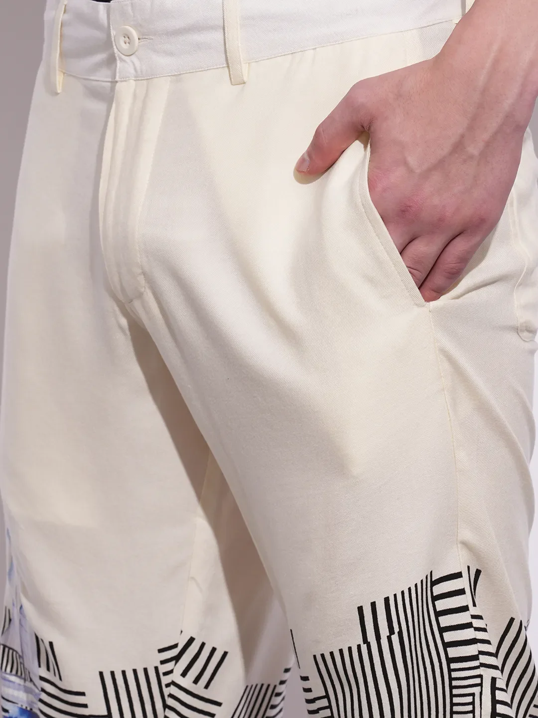 Beige Regular Fit Shorts For Men By Being Human Clothing - Image 5
