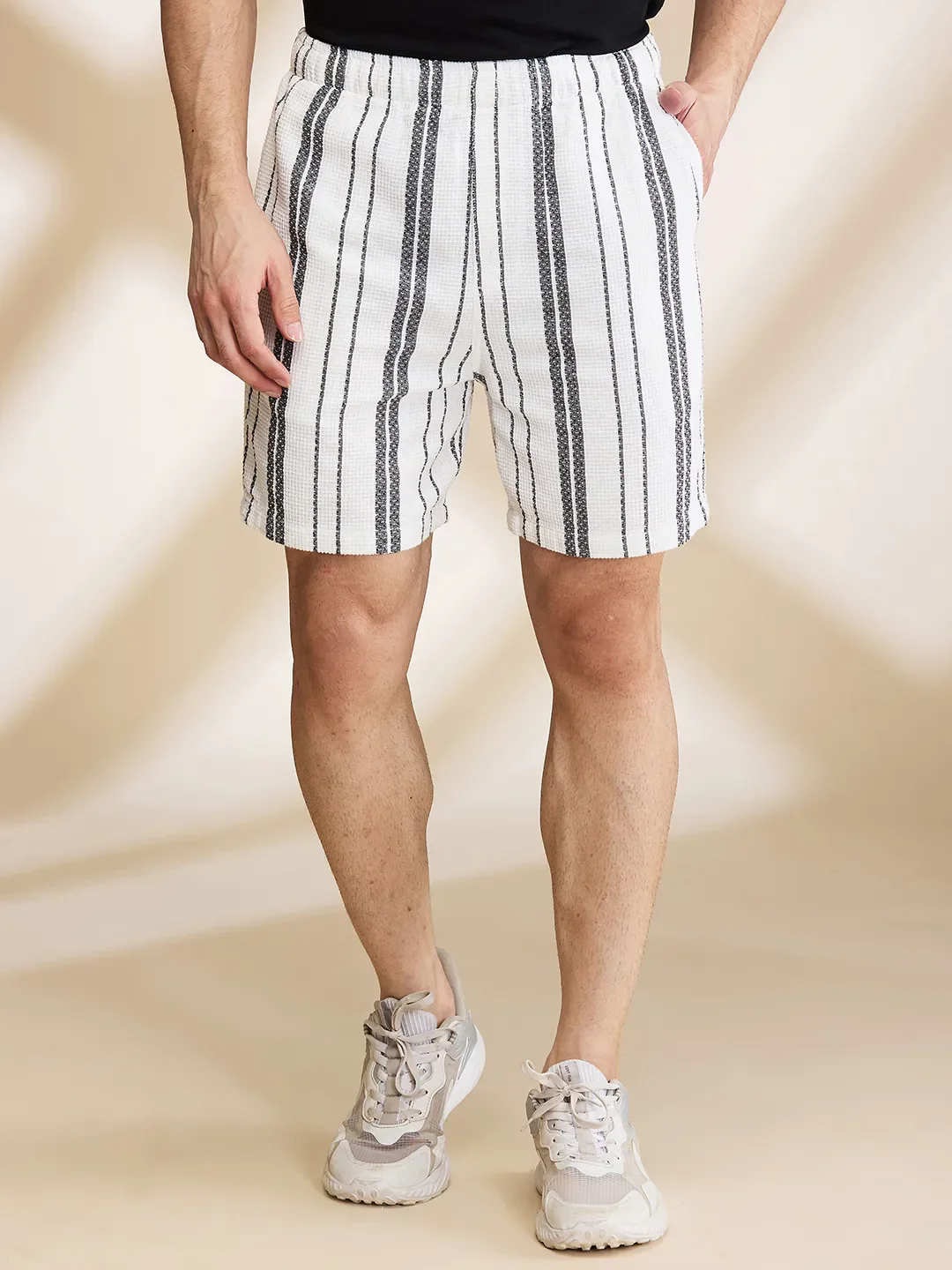 Grey Slim Fit Shorts For Men By Being Human Clothing