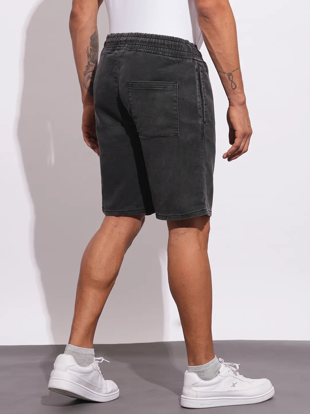 Grey Regular Fit Shorts For Men By Being Human Clothing - Image 3