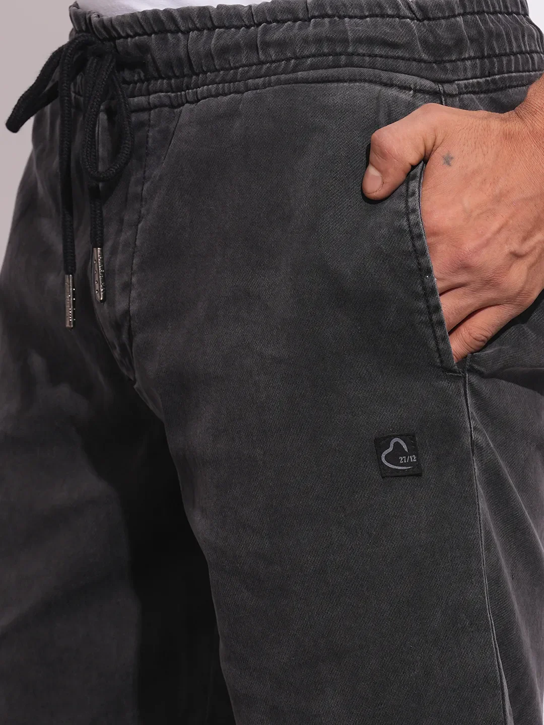 Grey Regular Fit Shorts For Men By Being Human Clothing - Image 5