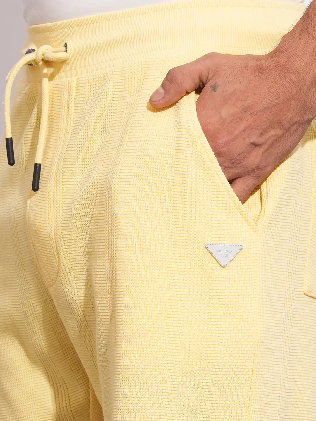 Yellow Regular Fit Shorts For Men By Being Human Clothing - Image 5