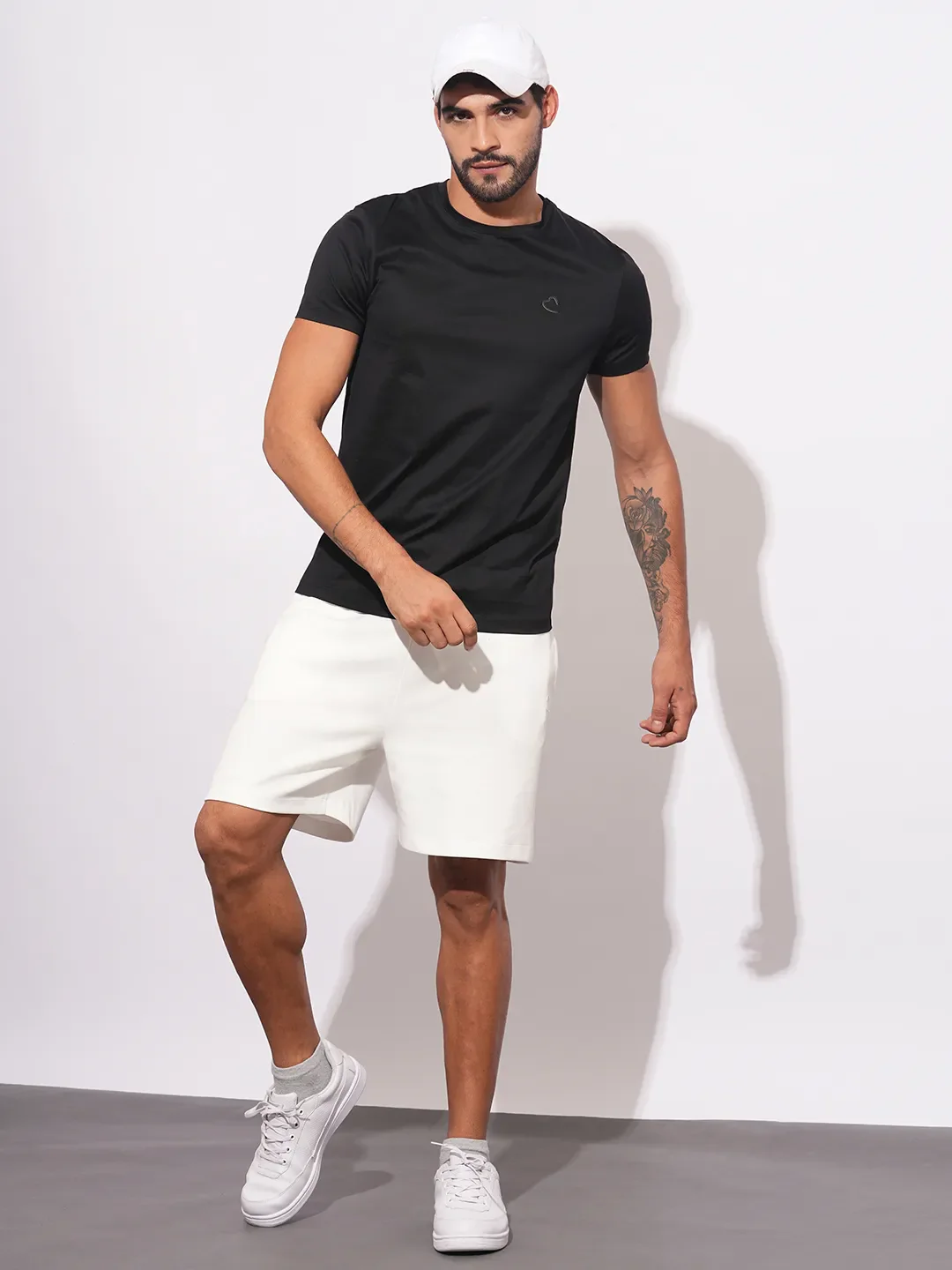 White Regular Fit Shorts For Men By Being Human Clothing - Image 4
