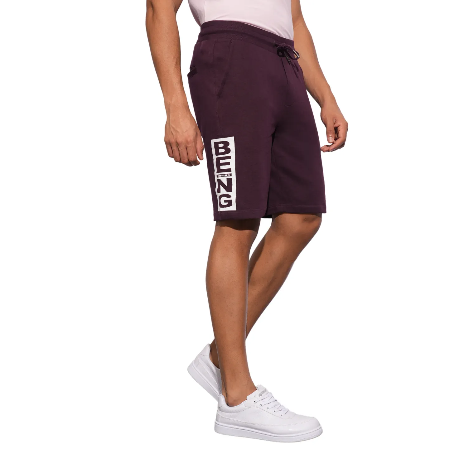 Wine Regular Fit Shorts For Men By Being Human Clothing - Image 4