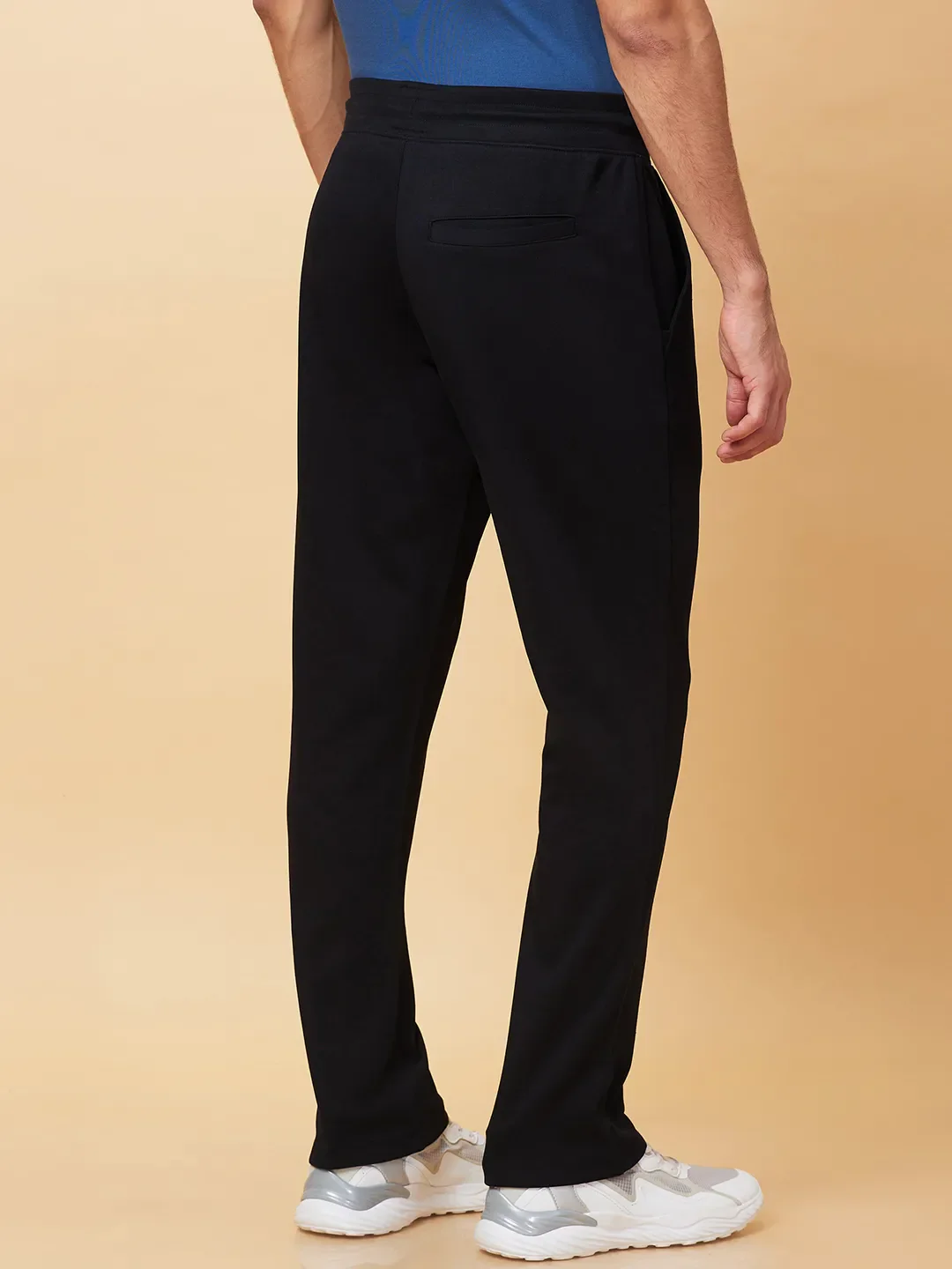 Black Regular Fit Track Pants For Men By Being Human Clothing - Image 3