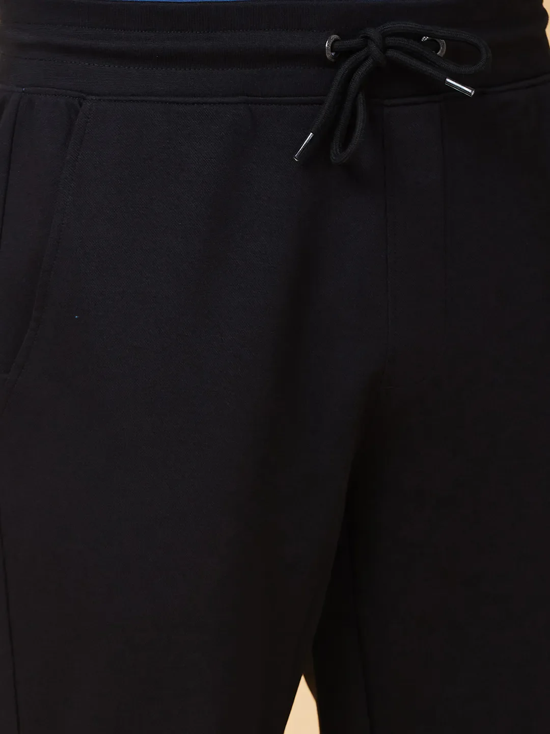 Black Regular Fit Track Pants For Men By Being Human Clothing - Image 5