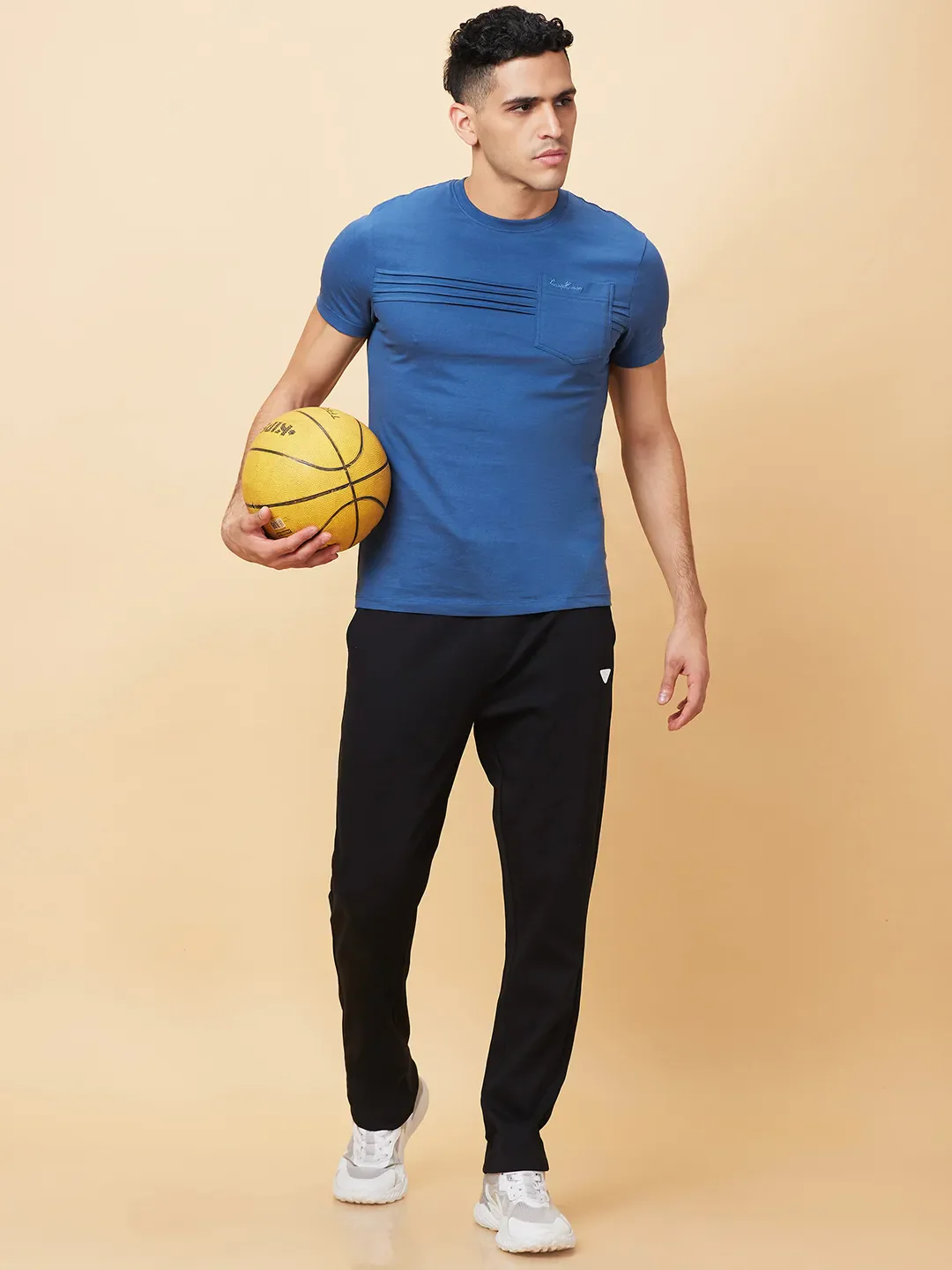 Black Regular Fit Track Pants For Men By Being Human Clothing - Image 6