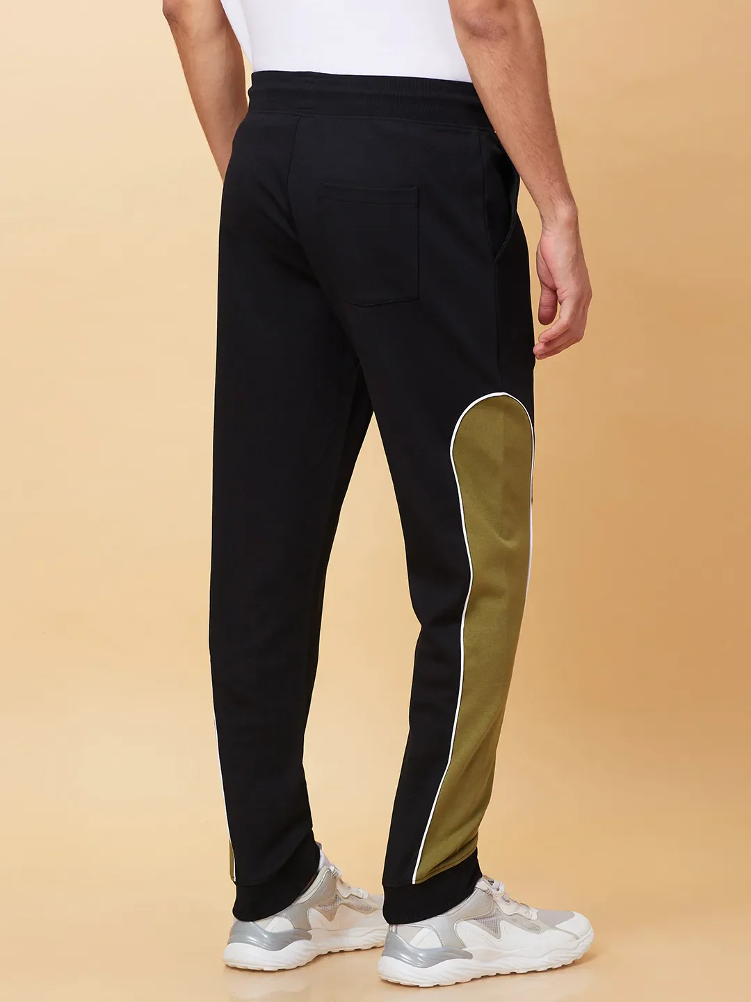 Black Regular fit Men's Track Pants by Being Human Clothing - Image 3