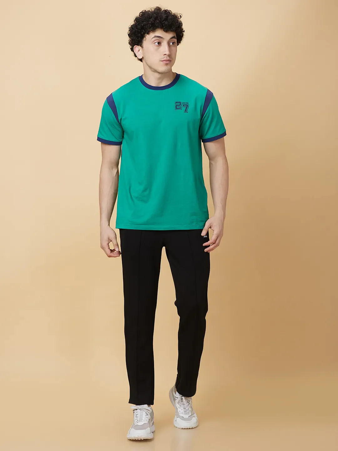 Black Regular fit Men's Track Pants by Being Human Clothing - Image 3