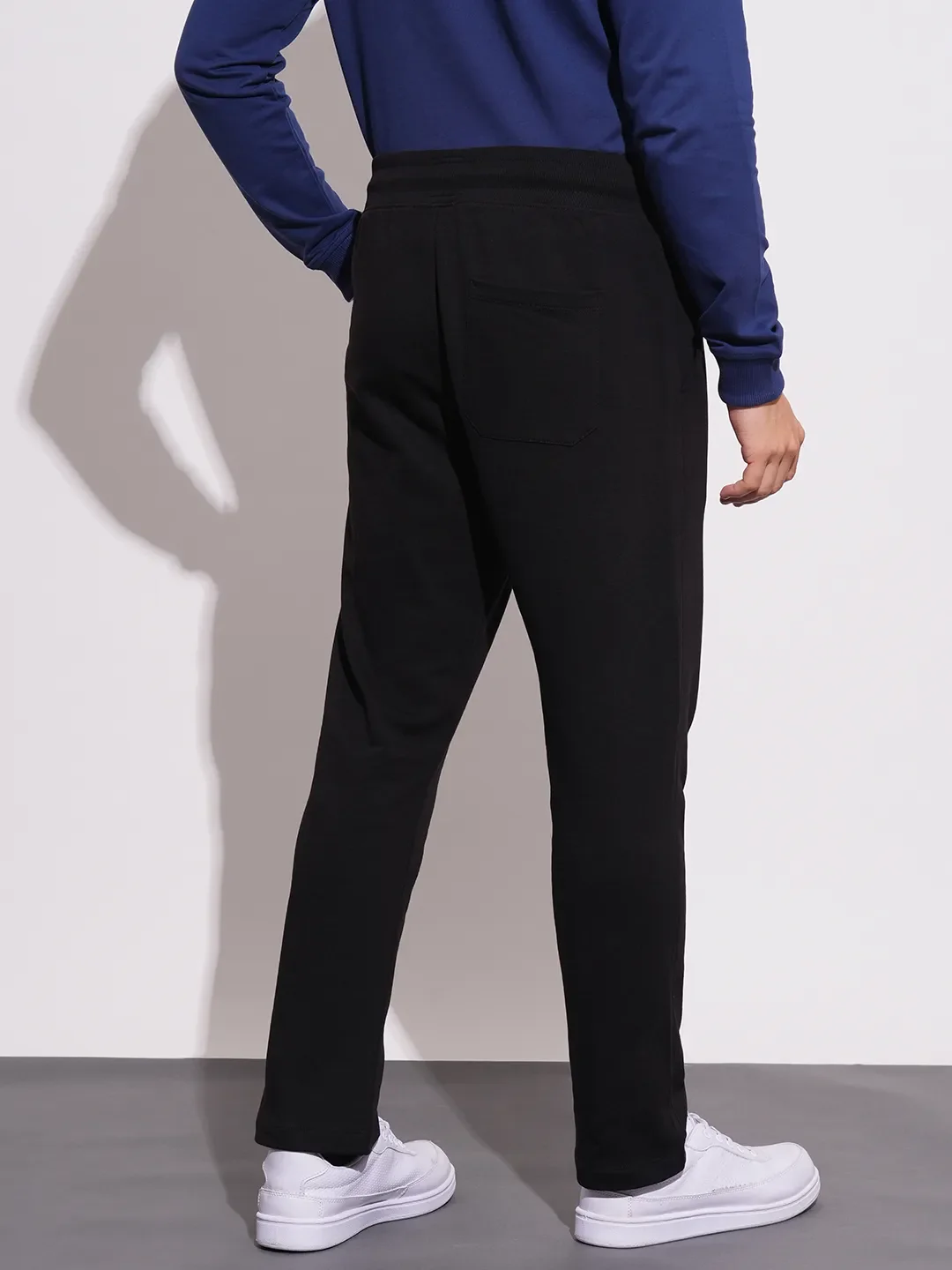 Black Regular fit Men's Track Pants by Being Human Clothing - Image 3