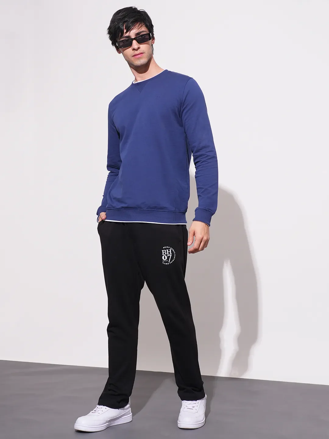 Black Regular fit Men's Track Pants by Being Human Clothing - Image 4