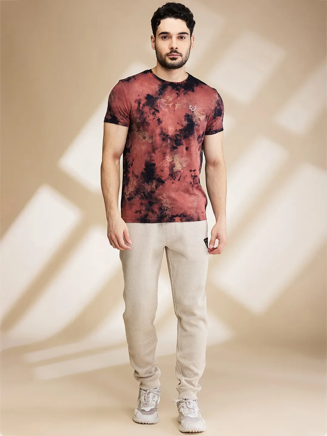 Beige Regular Fit Track Pants For Men By Being Human Clothing - Image 2