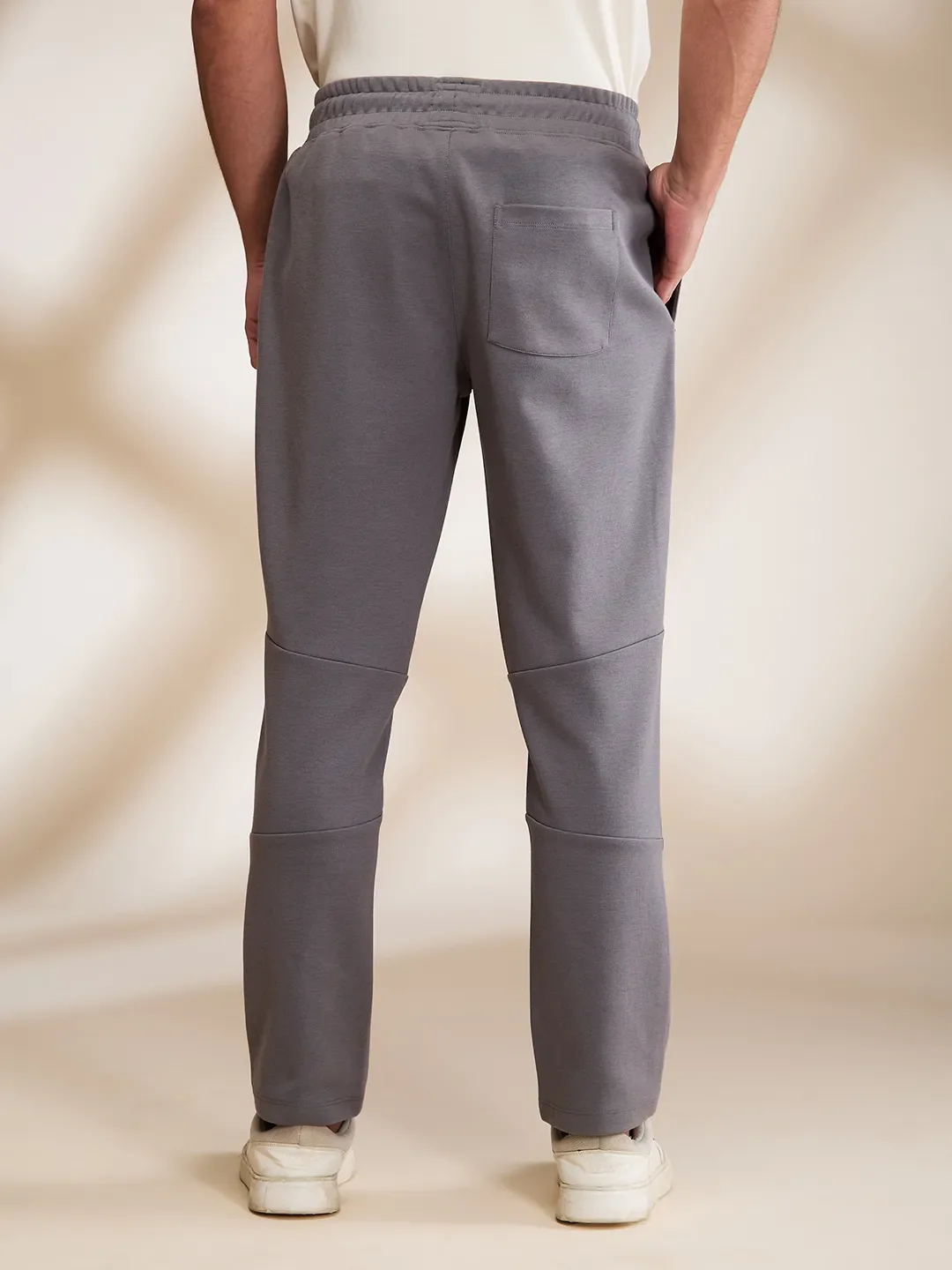 Grey Regular Fit Track Pants For Men By Being Human Clothing - Image 3