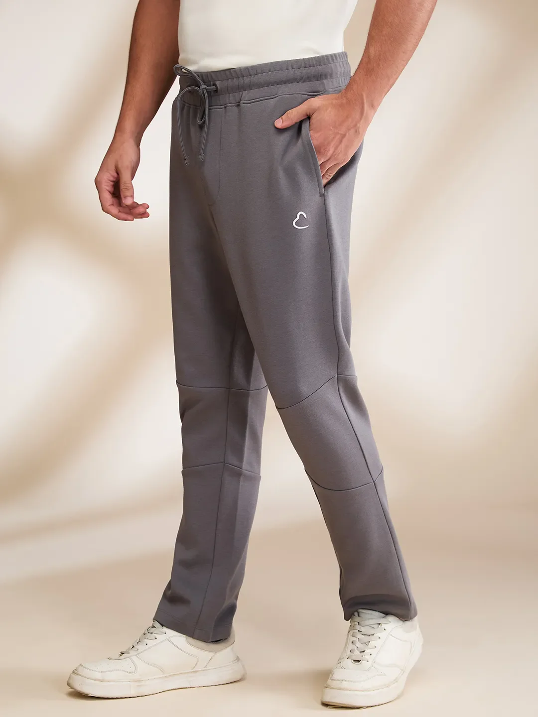 Grey Regular Fit Track Pants For Men By Being Human Clothing - Image 4