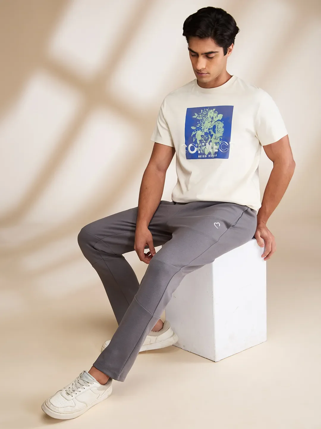 Grey Regular Fit Track Pants For Men By Being Human Clothing - Image 6