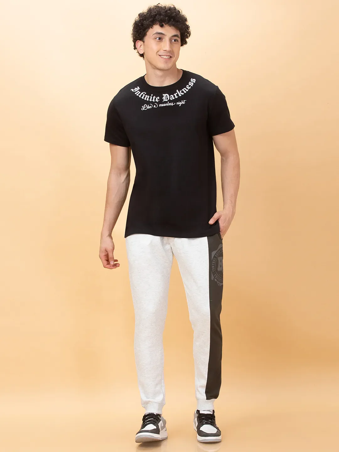 Beige Regular fit Men's Track Pants by Being Human Clothing - Image 4