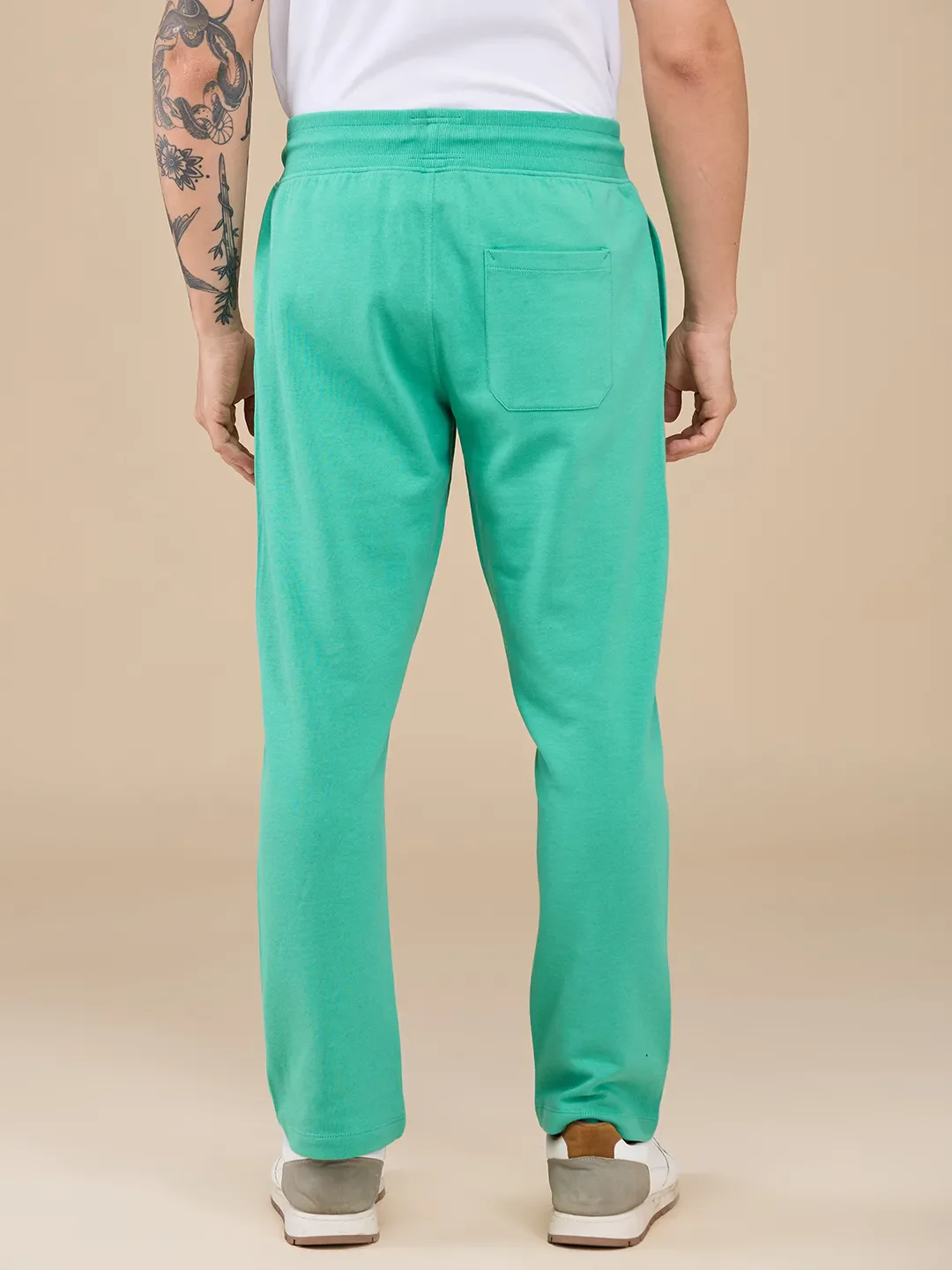 Green Regular Fit Track Pants For Men By Being Human Clothing - Image 3