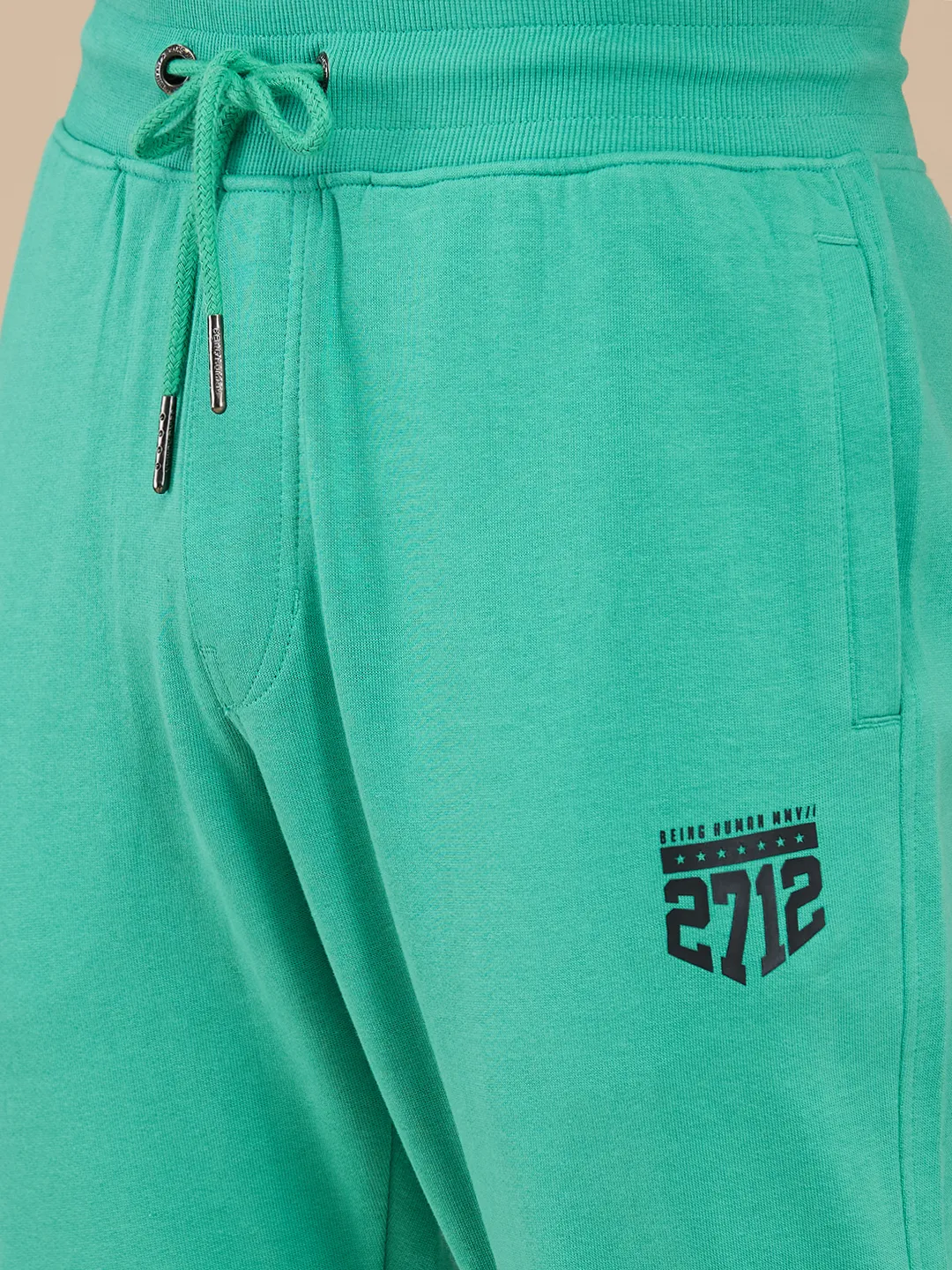 Green Regular Fit Track Pants For Men By Being Human Clothing - Image 5