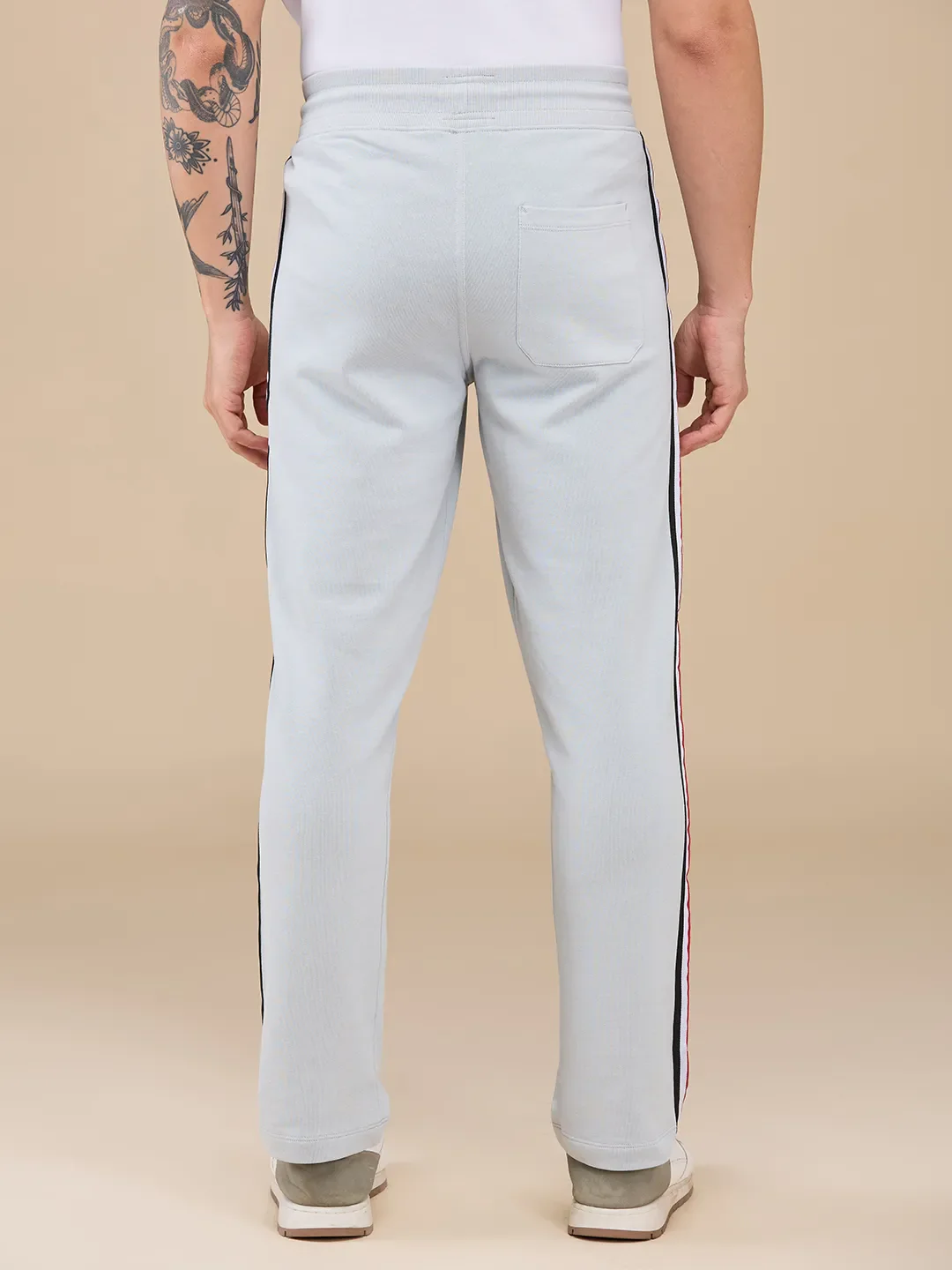 Grey Regular fit Men's Track Pants by Being Human Clothing - Image 3