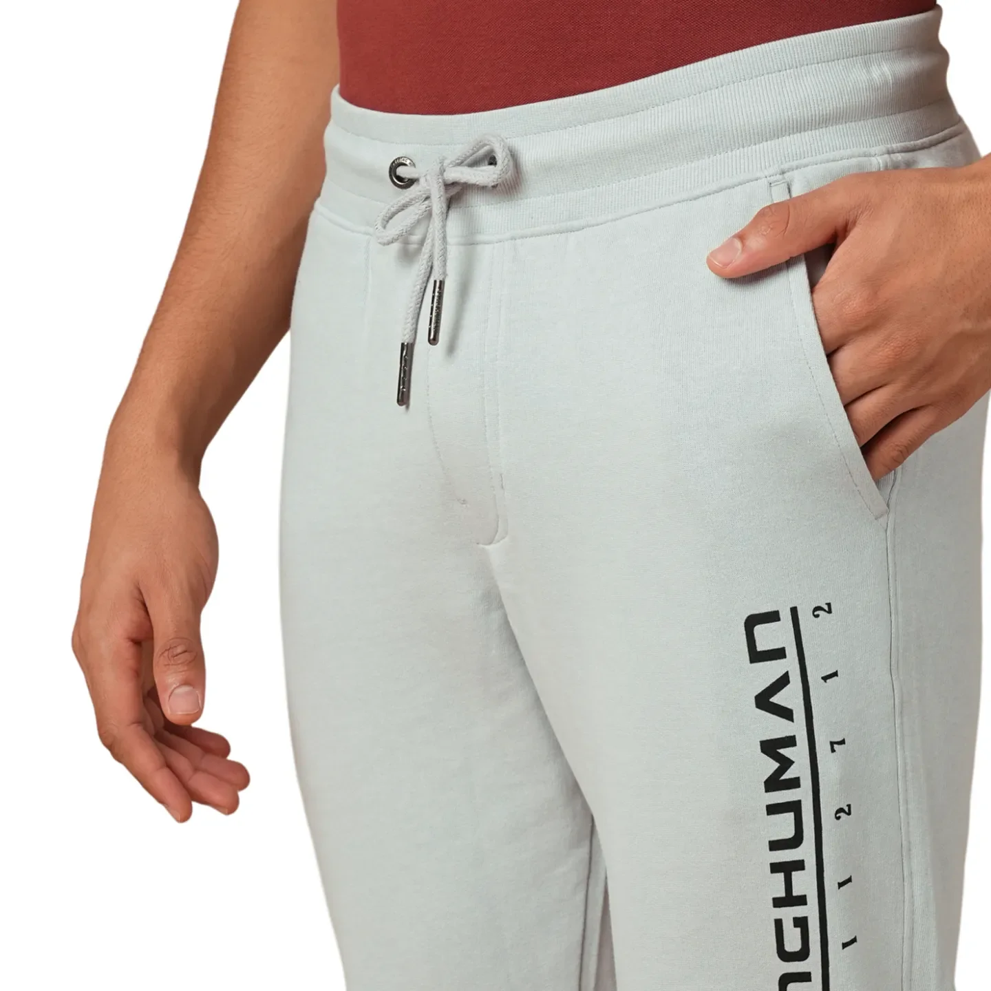 Grey Regular fit Men's Track Pants by Being Human Clothing - Image 3
