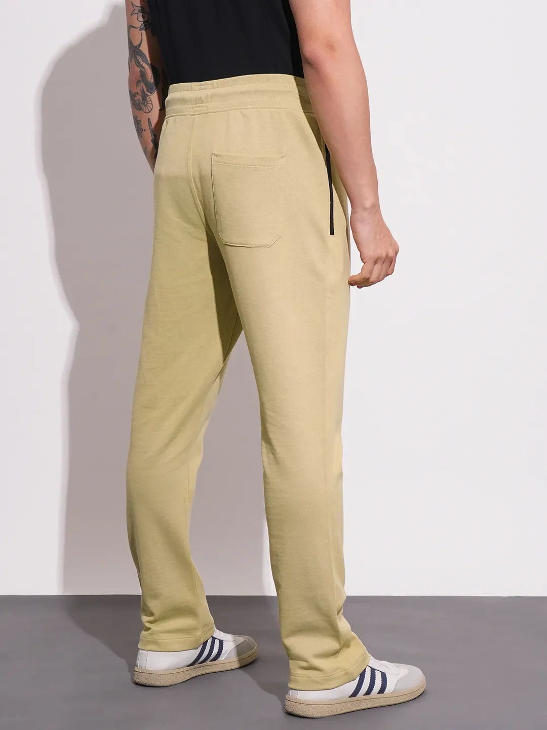 Khaki Regular Fit Track Pants For Men By Being Human Clothing - Image 3
