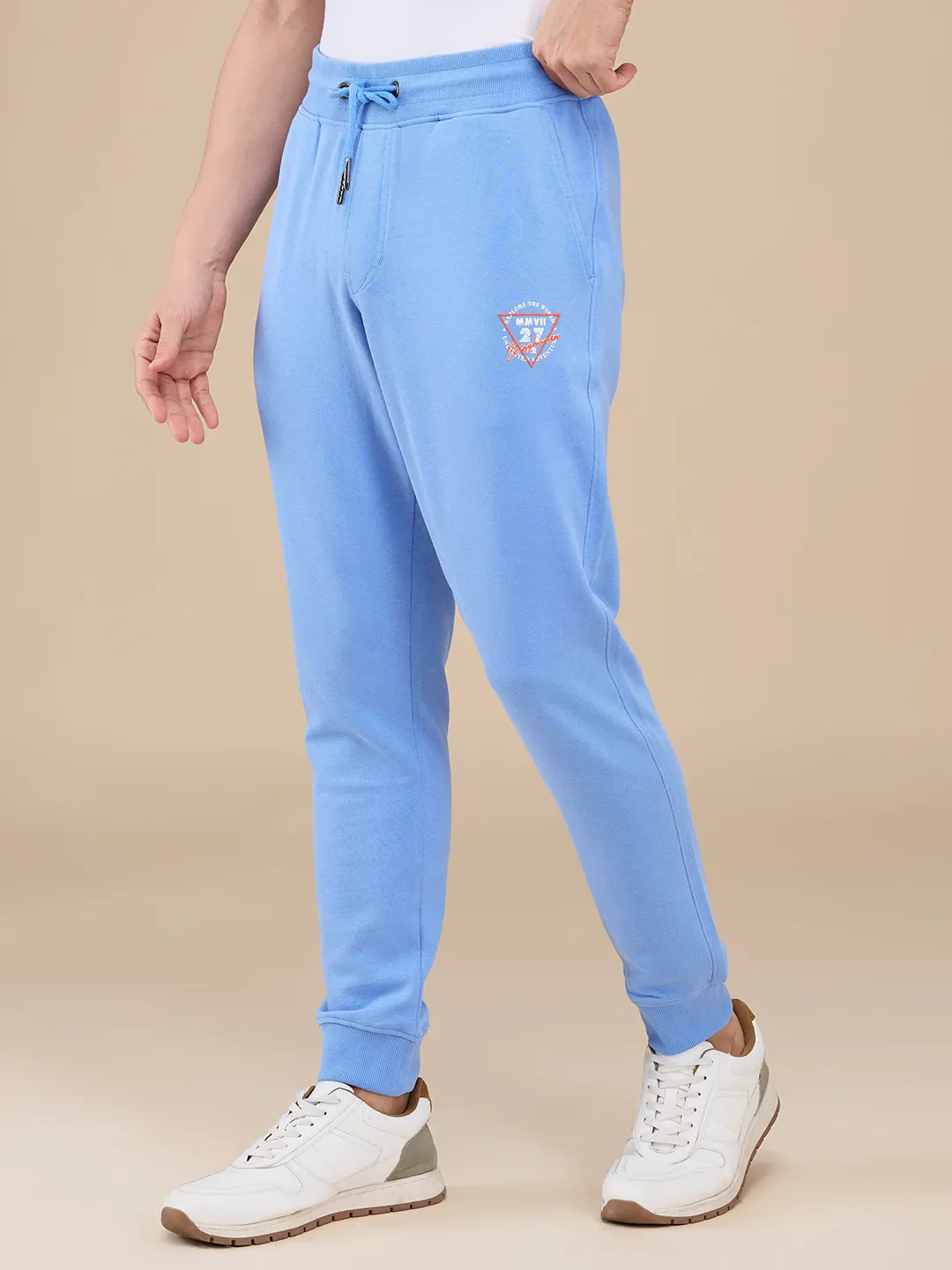 Blue Regular fit Men's Track Pants by Being Human Clothing - Image 4