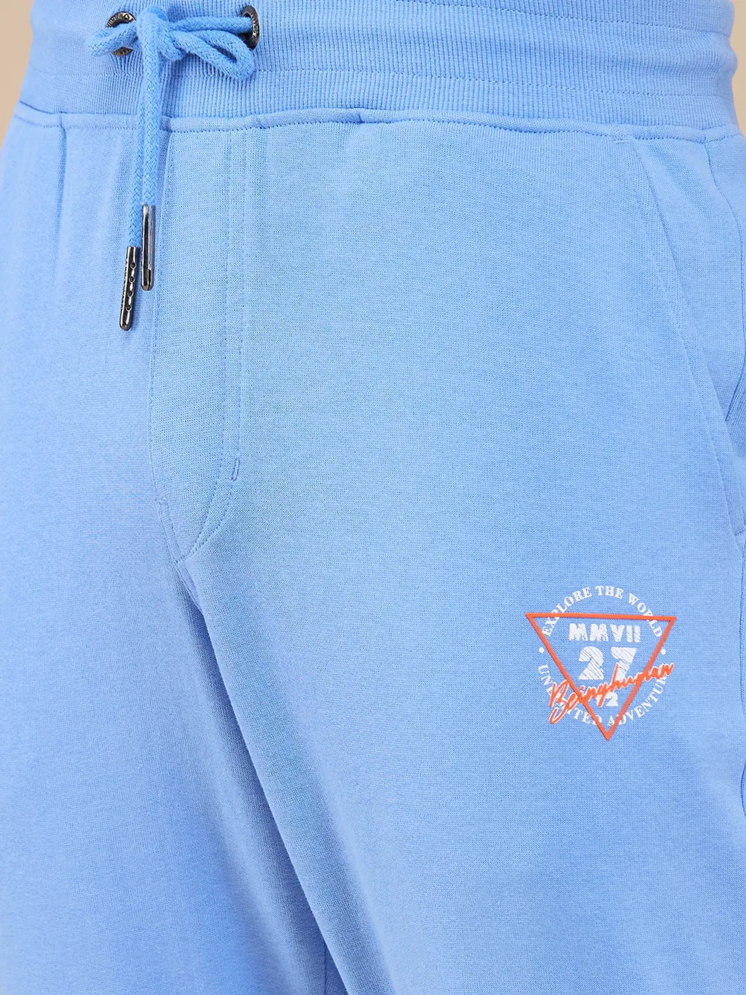 Blue Regular fit Men's Track Pants by Being Human Clothing - Image 5
