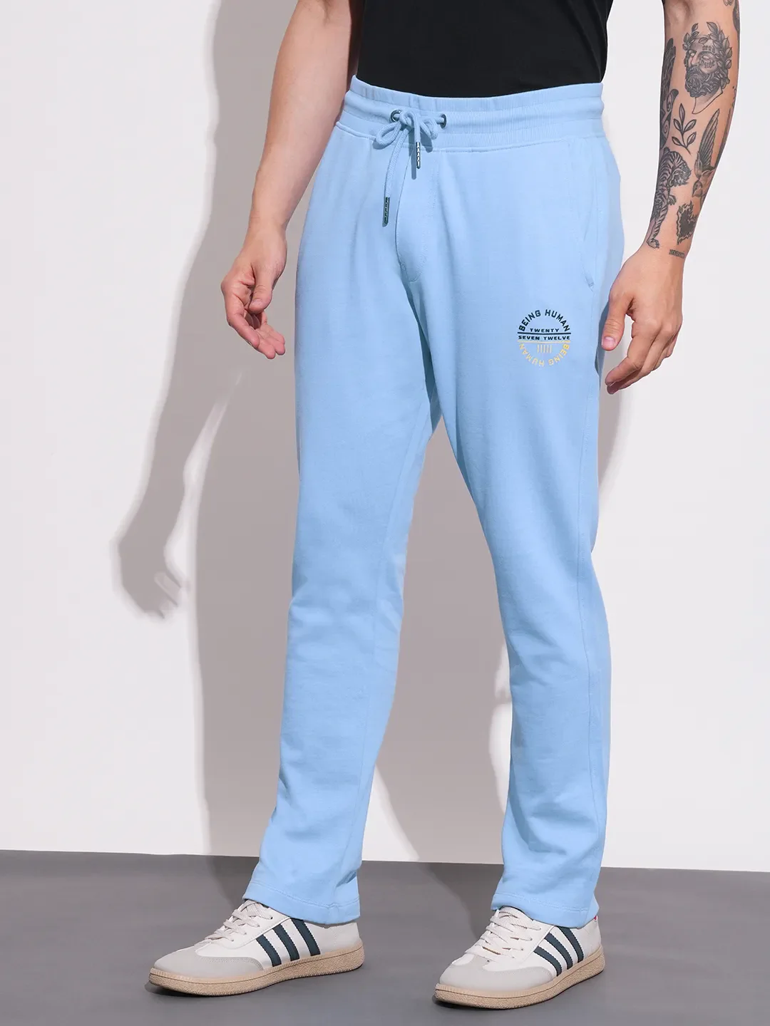 Blue Regular fit Men's Track Pants by Being Human Clothing - Image 2