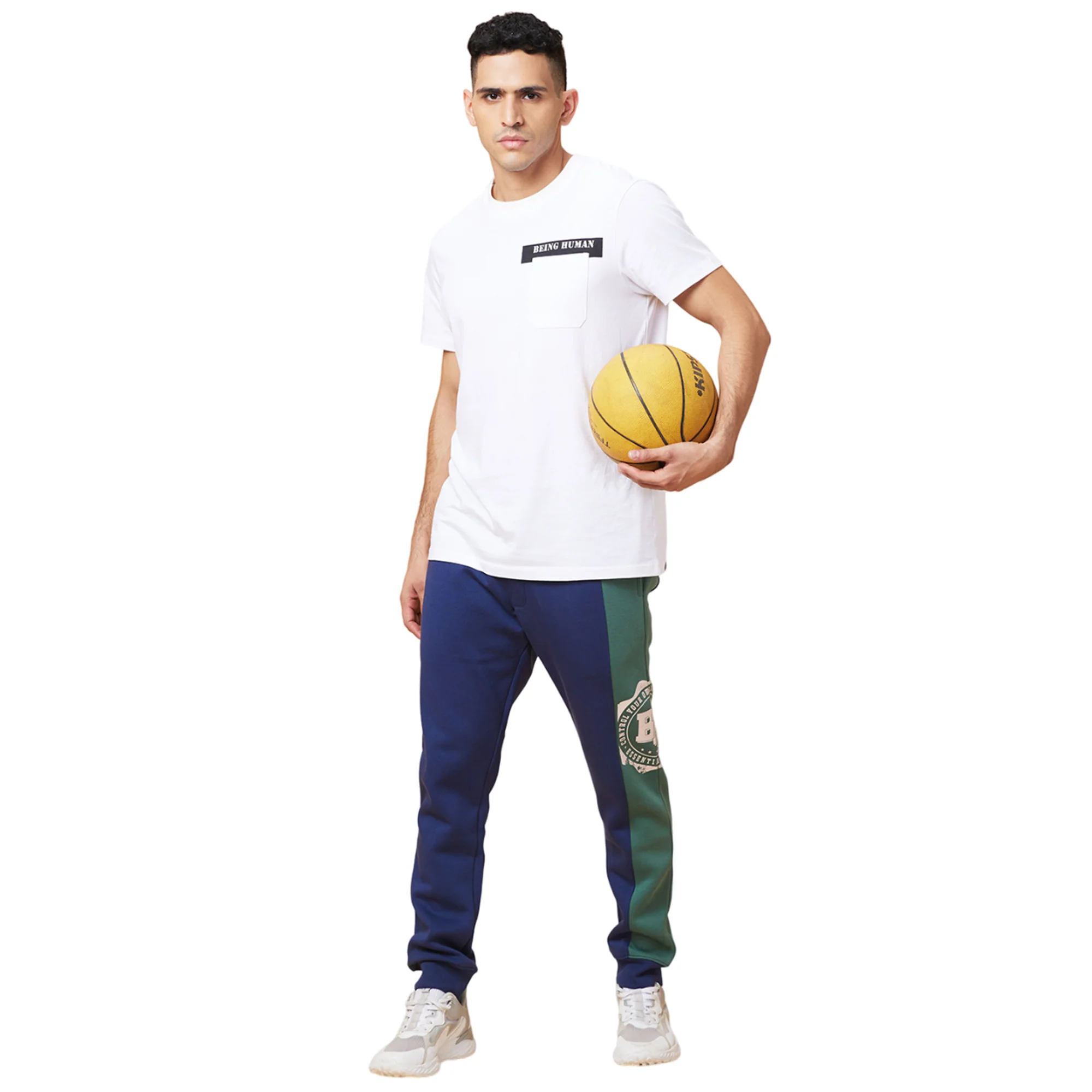 Midnight Blue Regular Fit Track Pants For Men By Being Human Clothing - Image 6