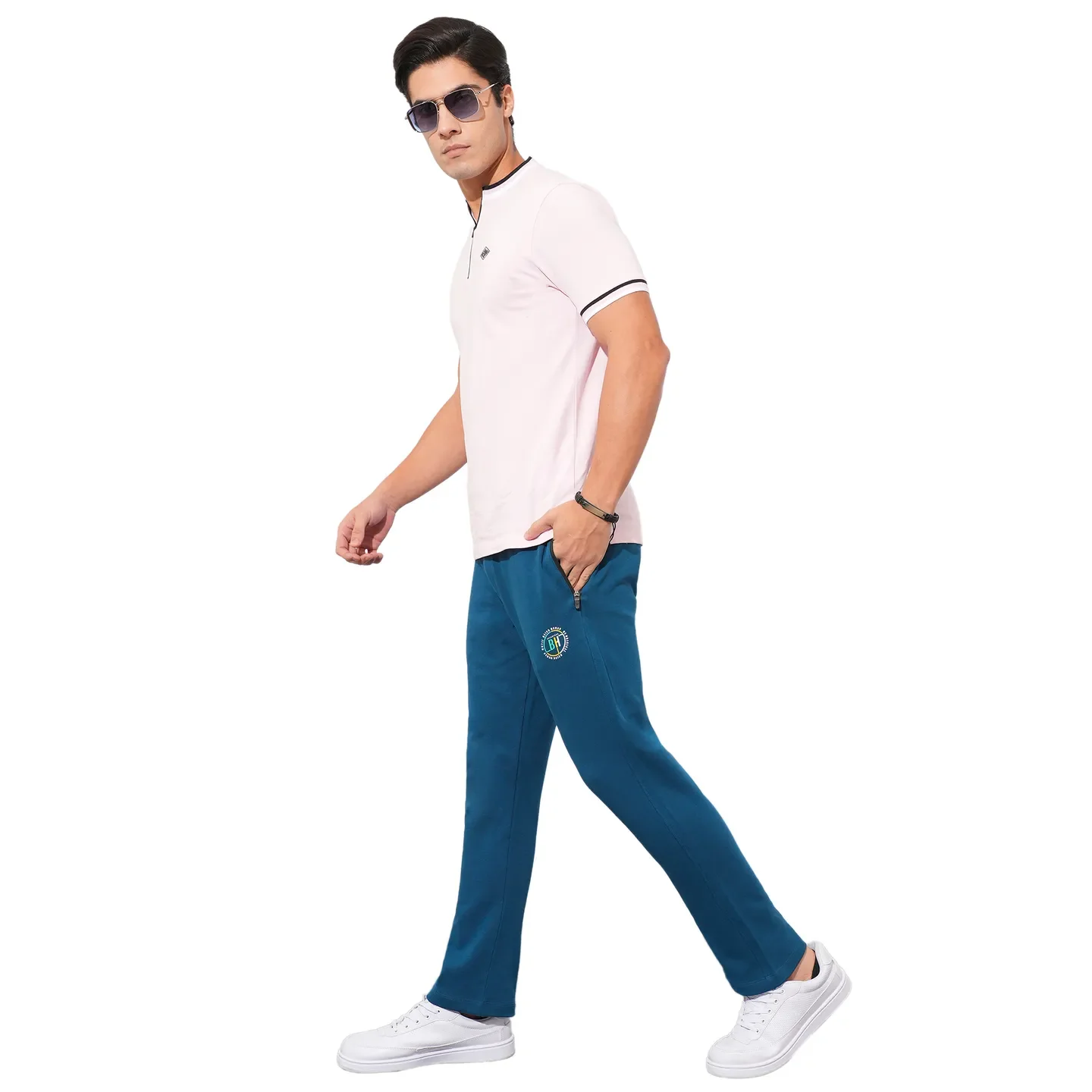 Navy Regular Fit Track Pants For Men By Being Human Clothing - Image 4