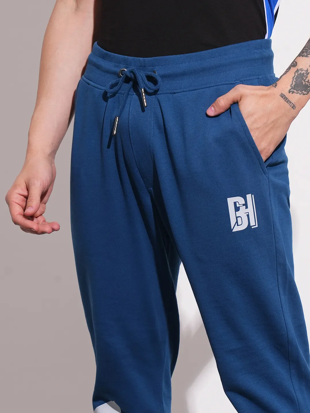 Blue Regular fit Men's Track Pants by Being Human Clothing - Image 6