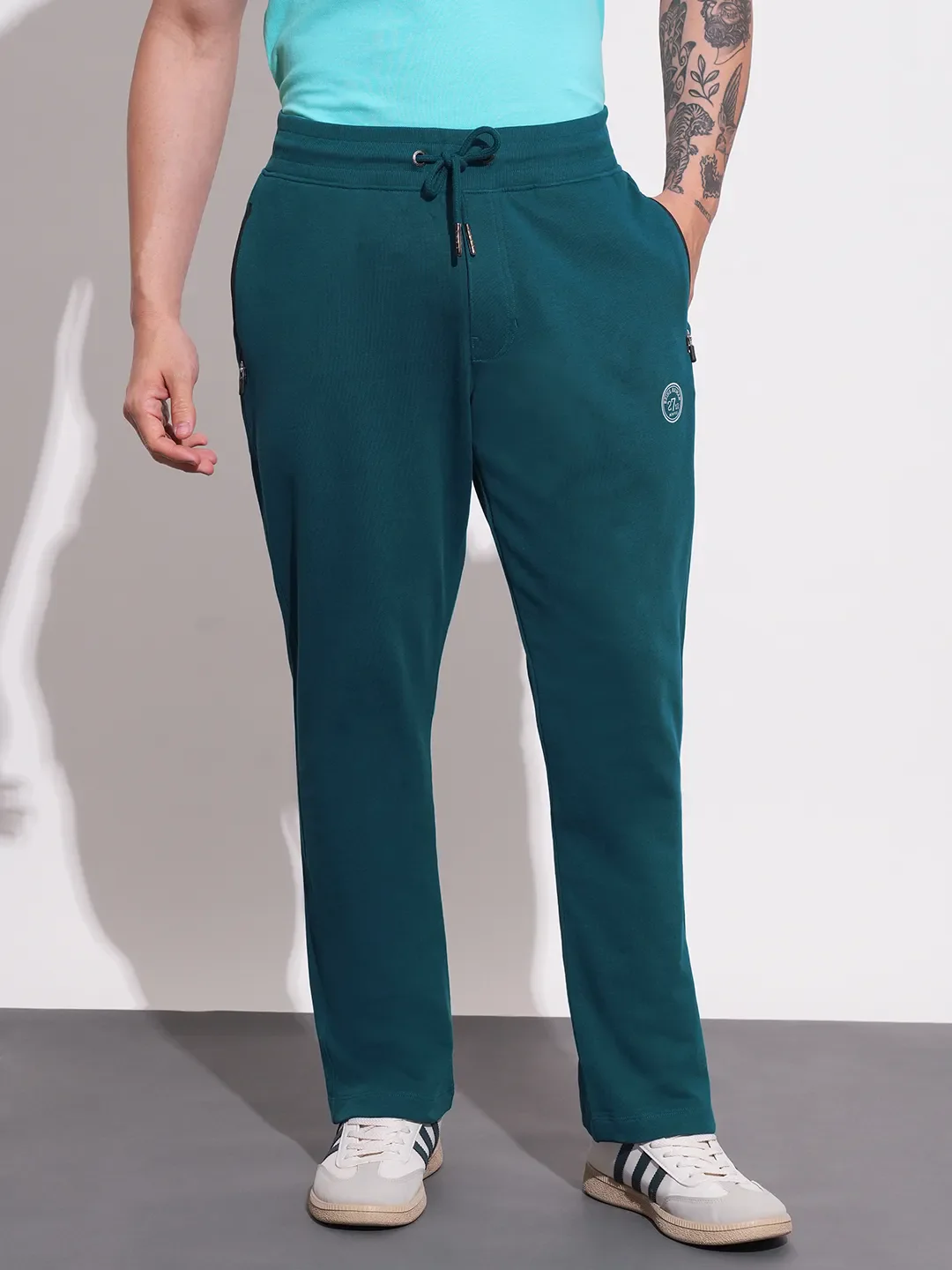 Blue Regular fit Men's Track Pants by Being Human Clothing
