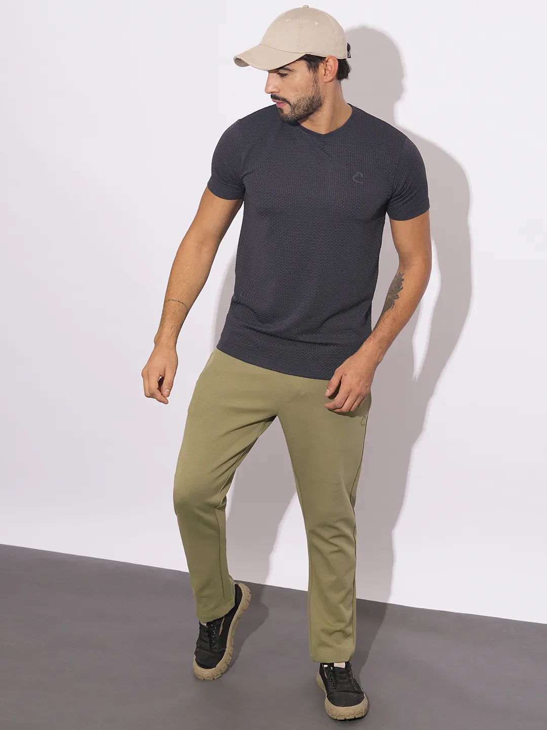 Olive Regular Fit Track Pants For Men By Being Human Clothing - Image 4