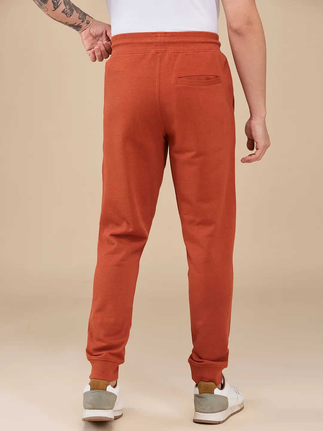 Orange Regular fit Men's Track Pants by Being Human Clothing - Image 3