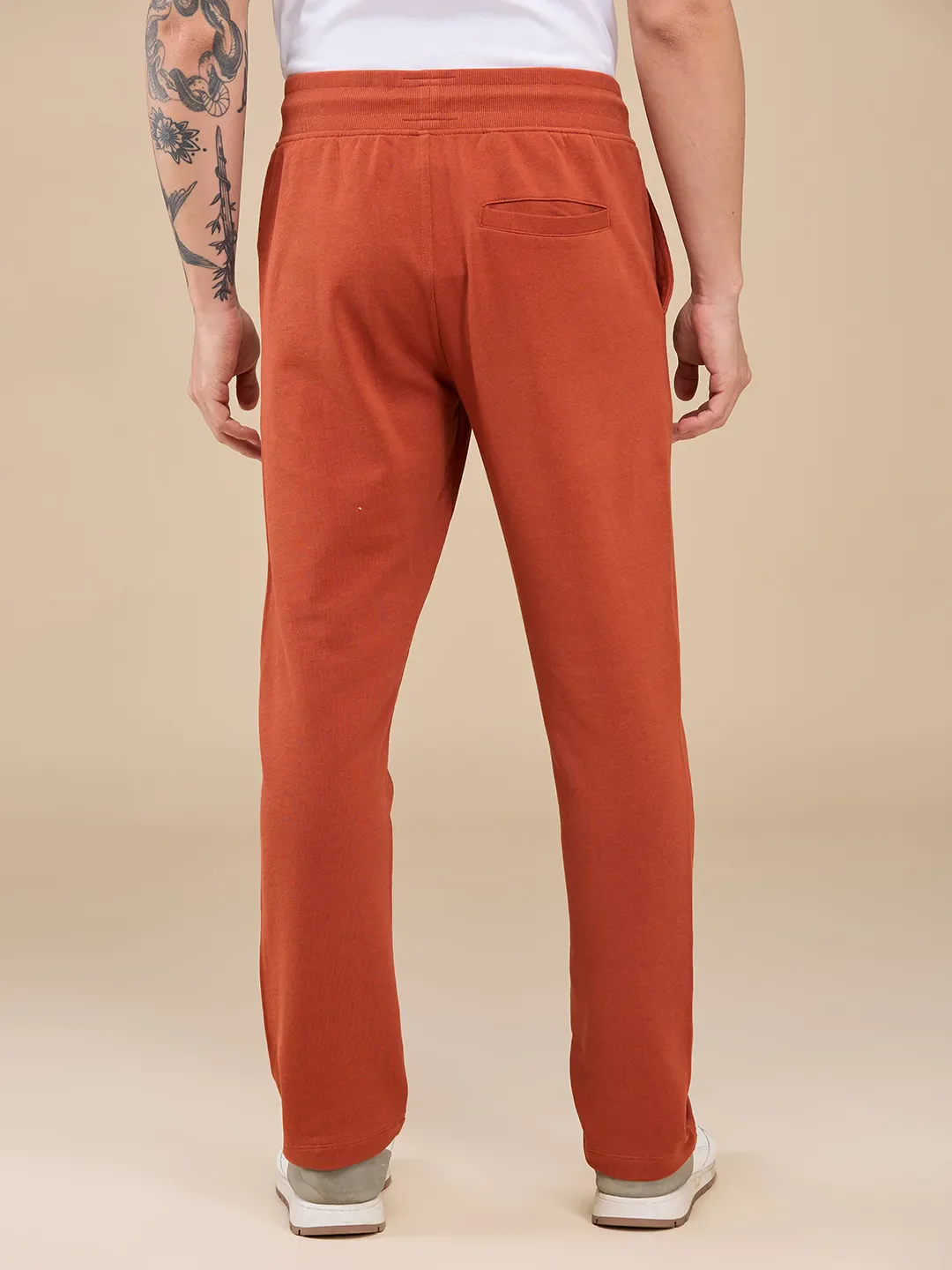 Orange Regular fit Men's Track Pants by Being Human Clothing - Image 3
