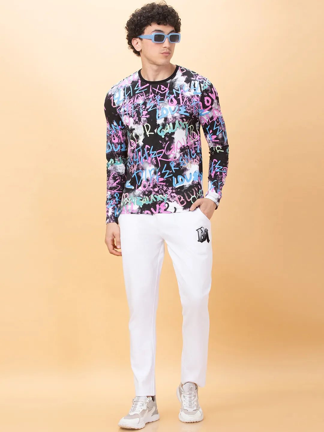 White Regular Fit Track Pants For Men By Being Human Clothing - Image 6
