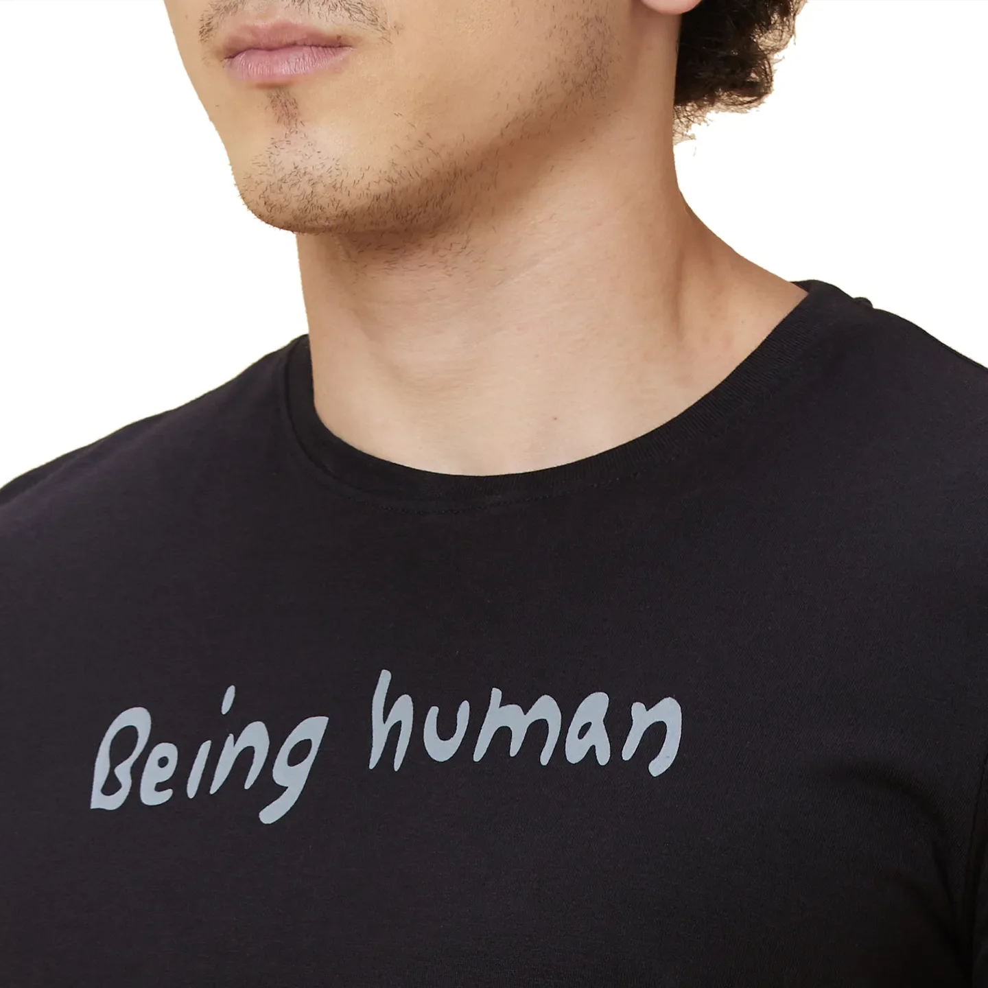 Black Regular Fit Men's Short Sleeves T-Shirt by Being Human Clothing - Image 5