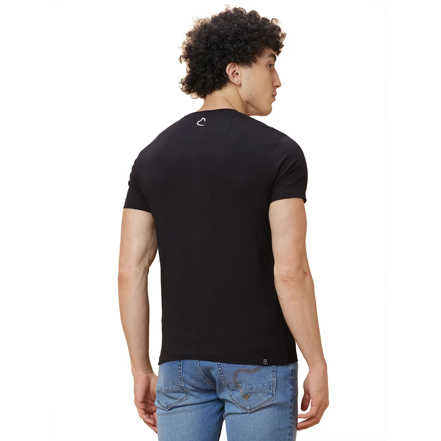 Black Regular Fit Men's Short Sleeves T-Shirt by Being Human Clothing - Image 3