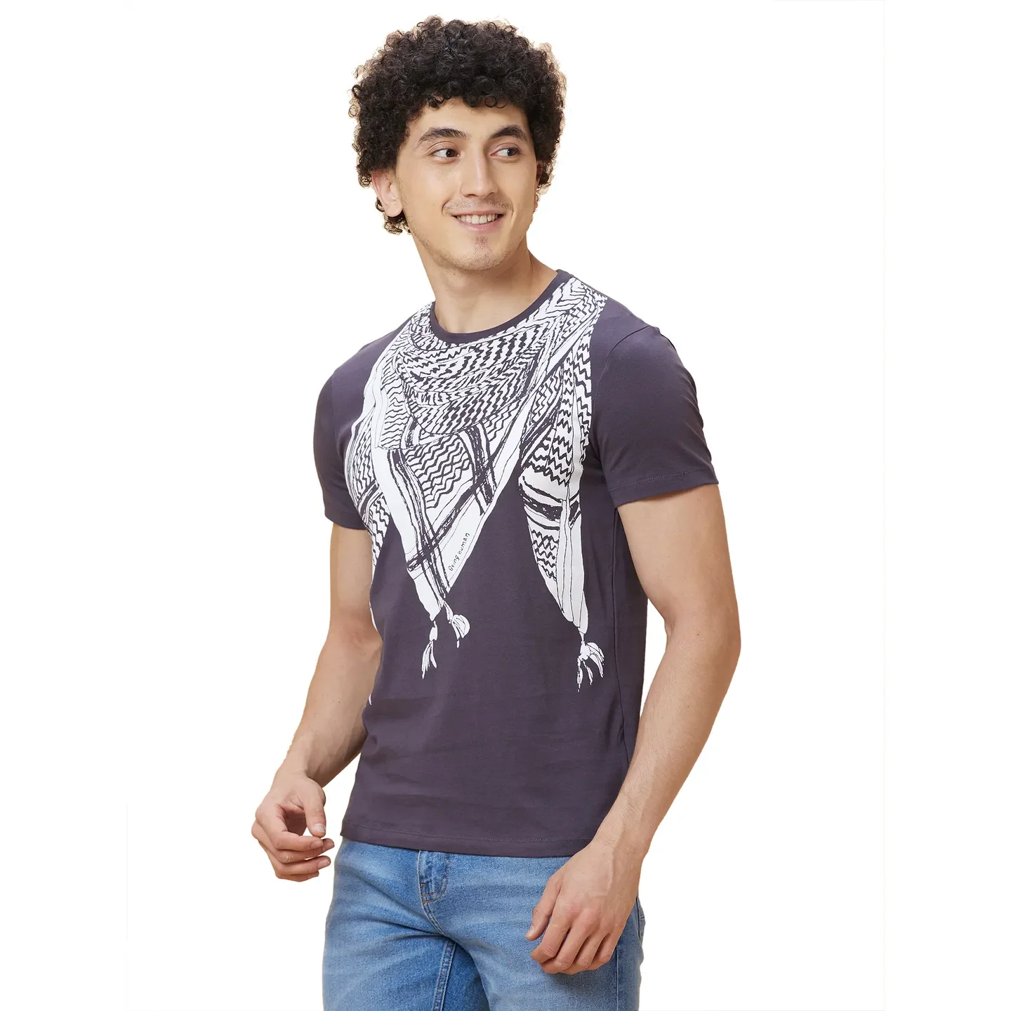 Grey Regular Fit Round Neck Men's T-Shirt by Being Human Clothing - Image 4