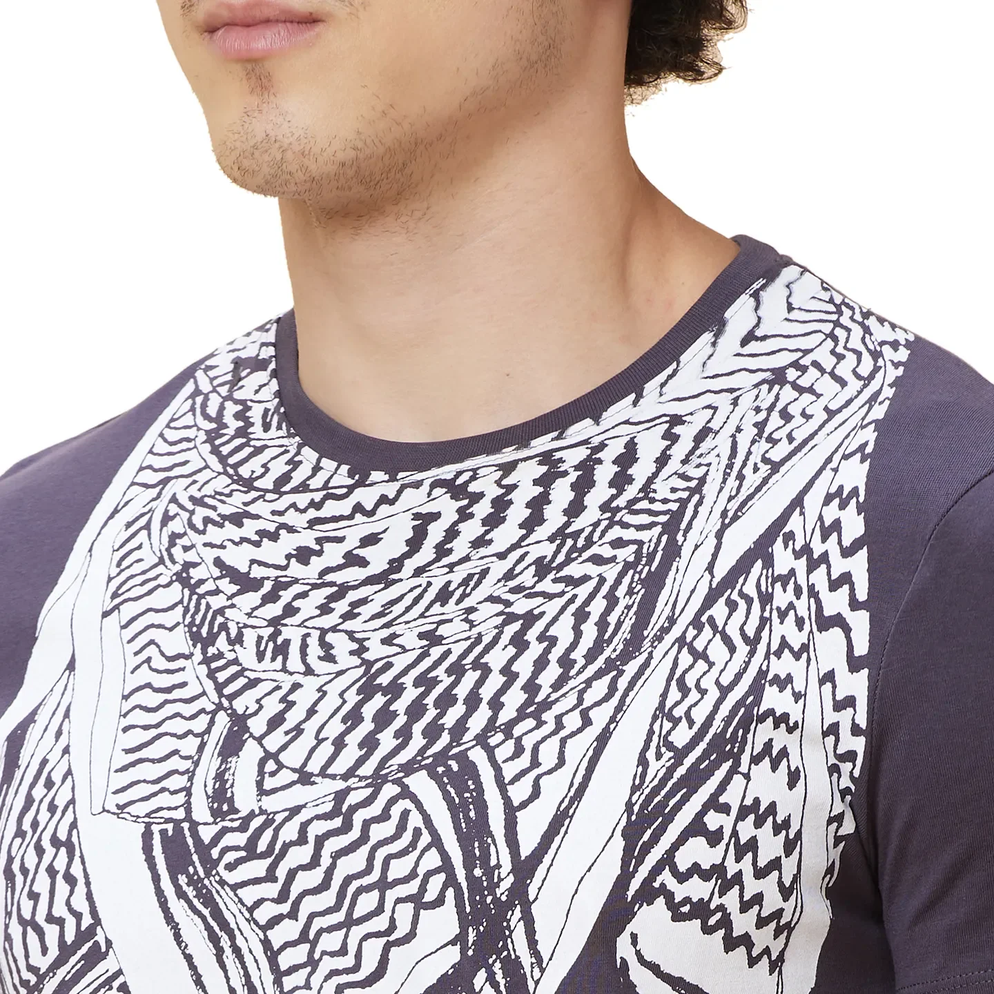 Grey Regular Fit Round Neck Men's T-Shirt by Being Human Clothing - Image 5