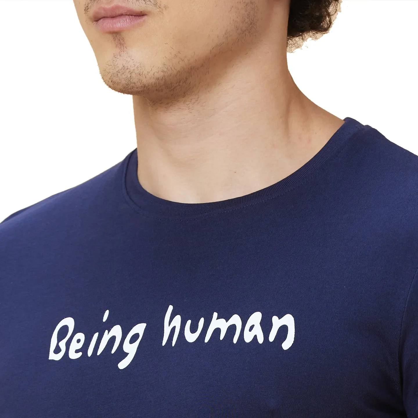 Navy Regular Fit Men's Short Sleeves T-Shirt by Being Human Clothing - Image 5