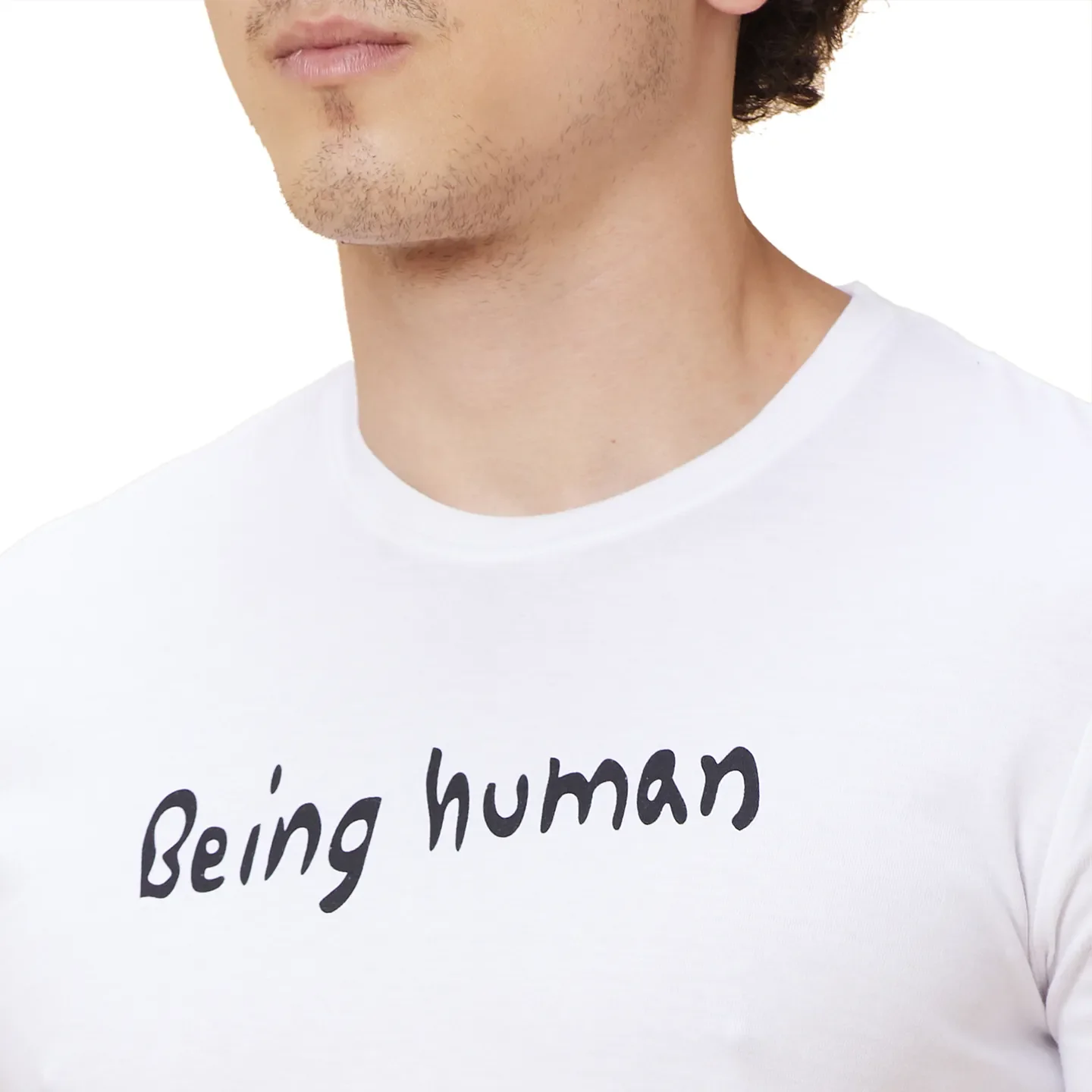 White Regular Fit Men's Short Sleeves T-Shirt by Being Human Clothing - Image 5