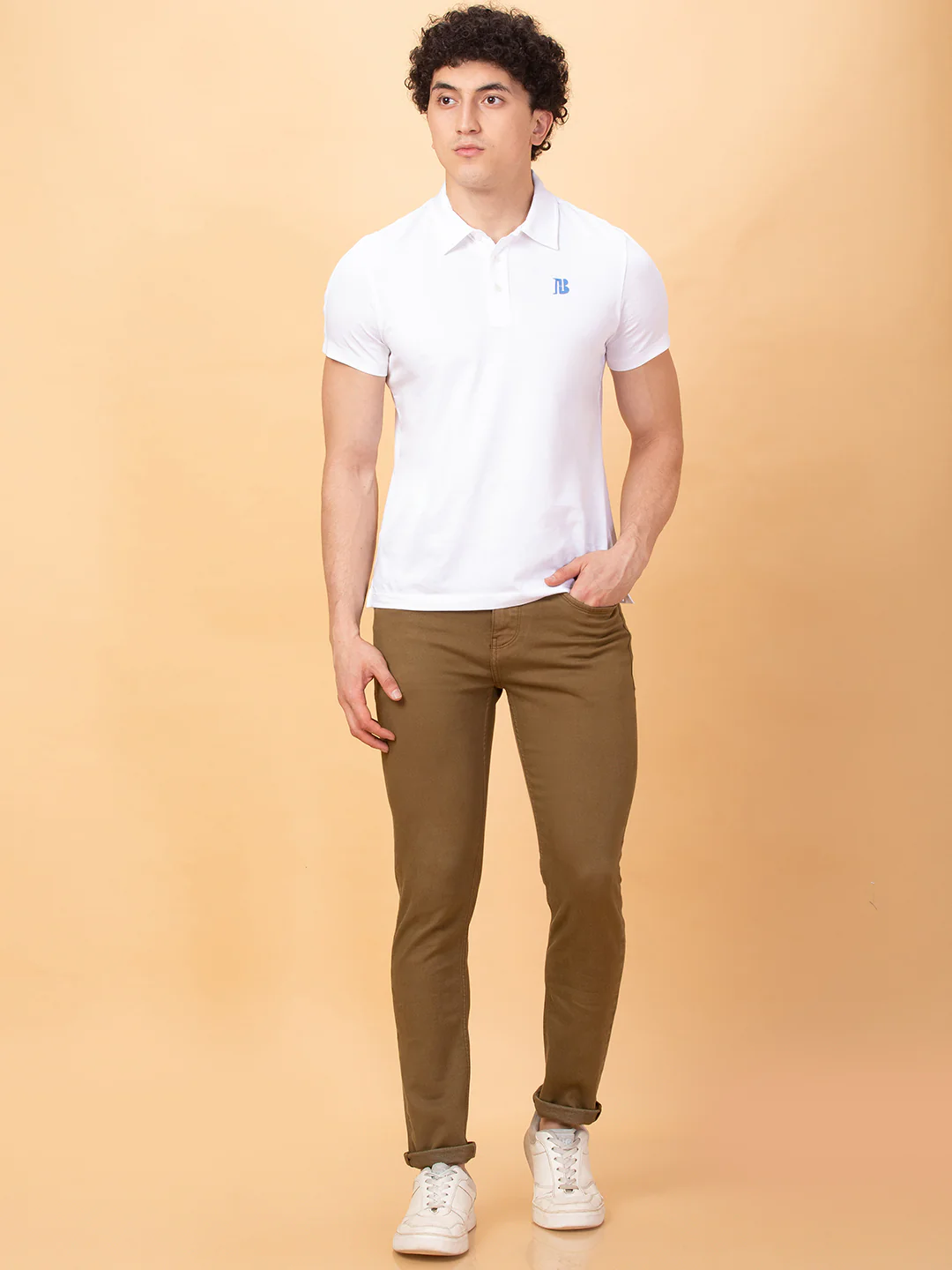 Camel Slim Fit Denims For Men By Being Human Clothing - Image 2