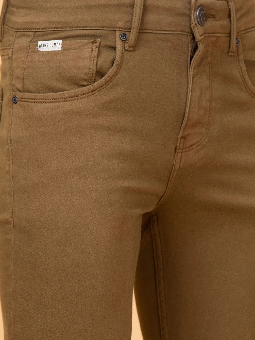 Camel Slim Fit Denims For Men By Being Human Clothing - Image 5
