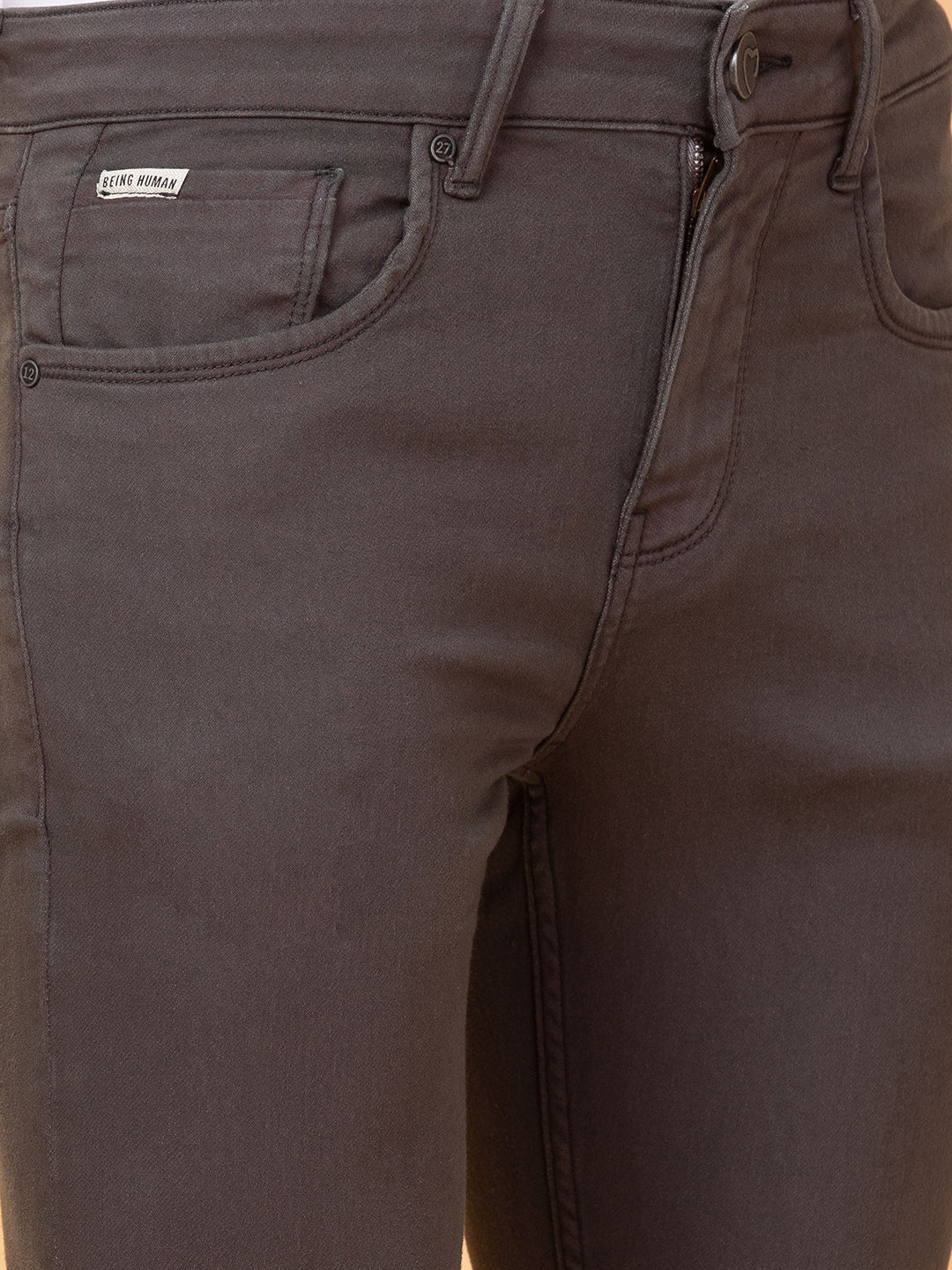 Charcoal Slim Fit Denims For Men By Being Human Clothing - Image 5