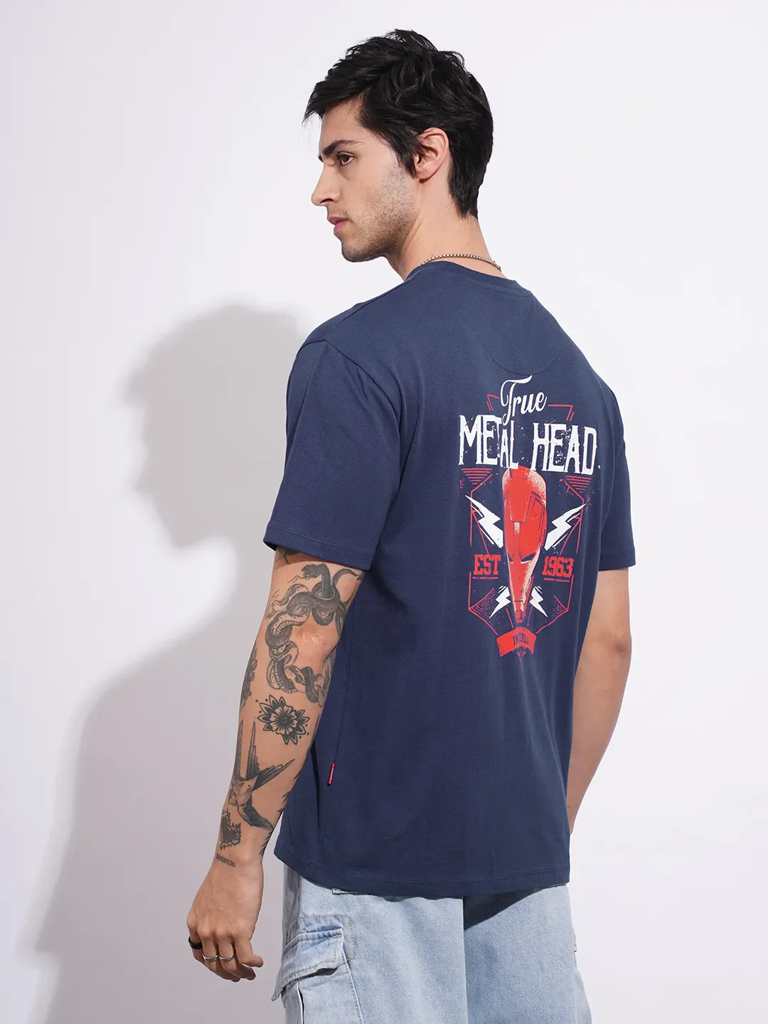 Avengers Navy Easy Fit Round Neck Men's T-Shirt by Being Human Clothing - Image 3