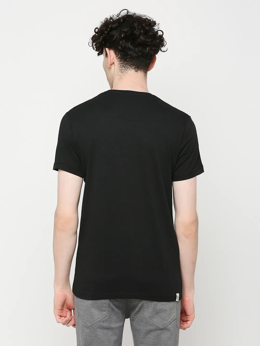 Black Regular Fit Men's Short Sleeves T-Shirt by Being Human Clothing - Image 4