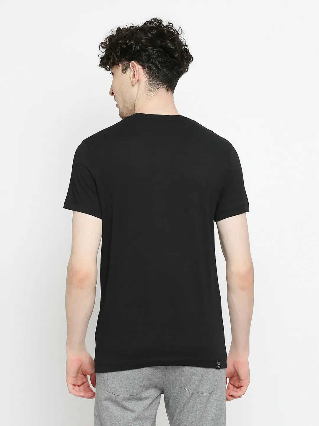 Black Regular Fit Men's Short Sleeves T-Shirt by Being Human Clothing - Image 4