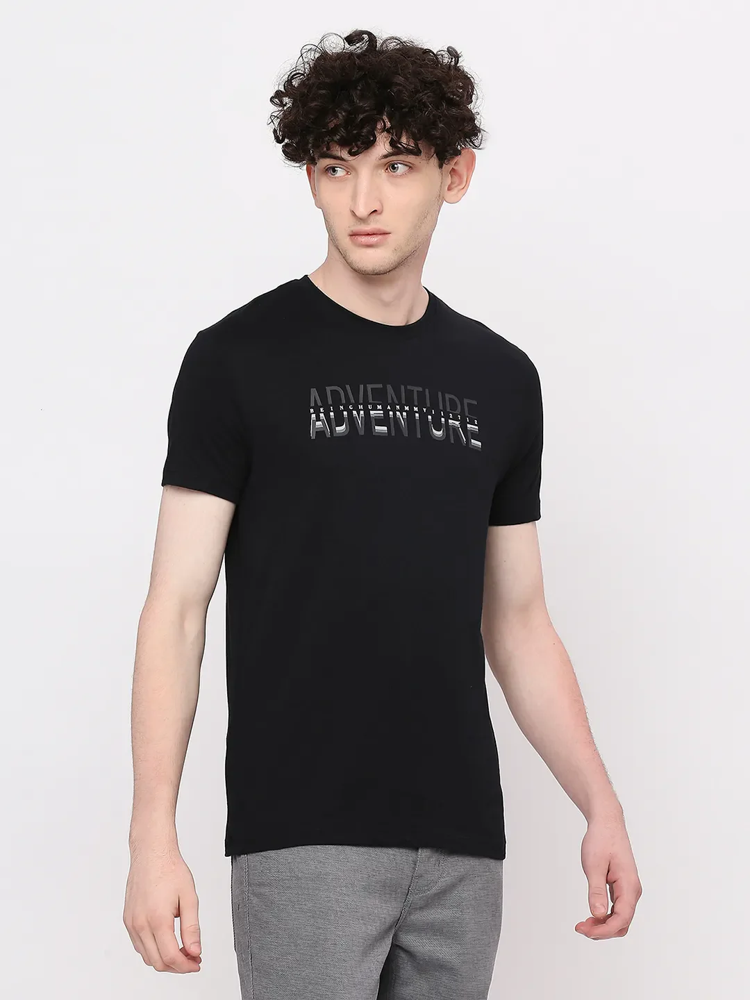 Black Regular Fit Men's Short Sleeves T-Shirt by Being Human Clothing - Image 3