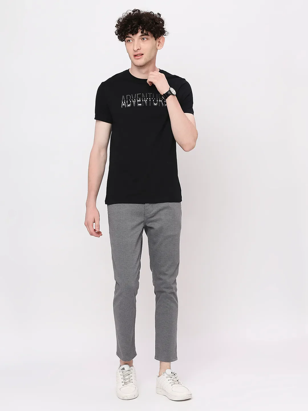 Black Regular Fit Men's Short Sleeves T-Shirt by Being Human Clothing - Image 6