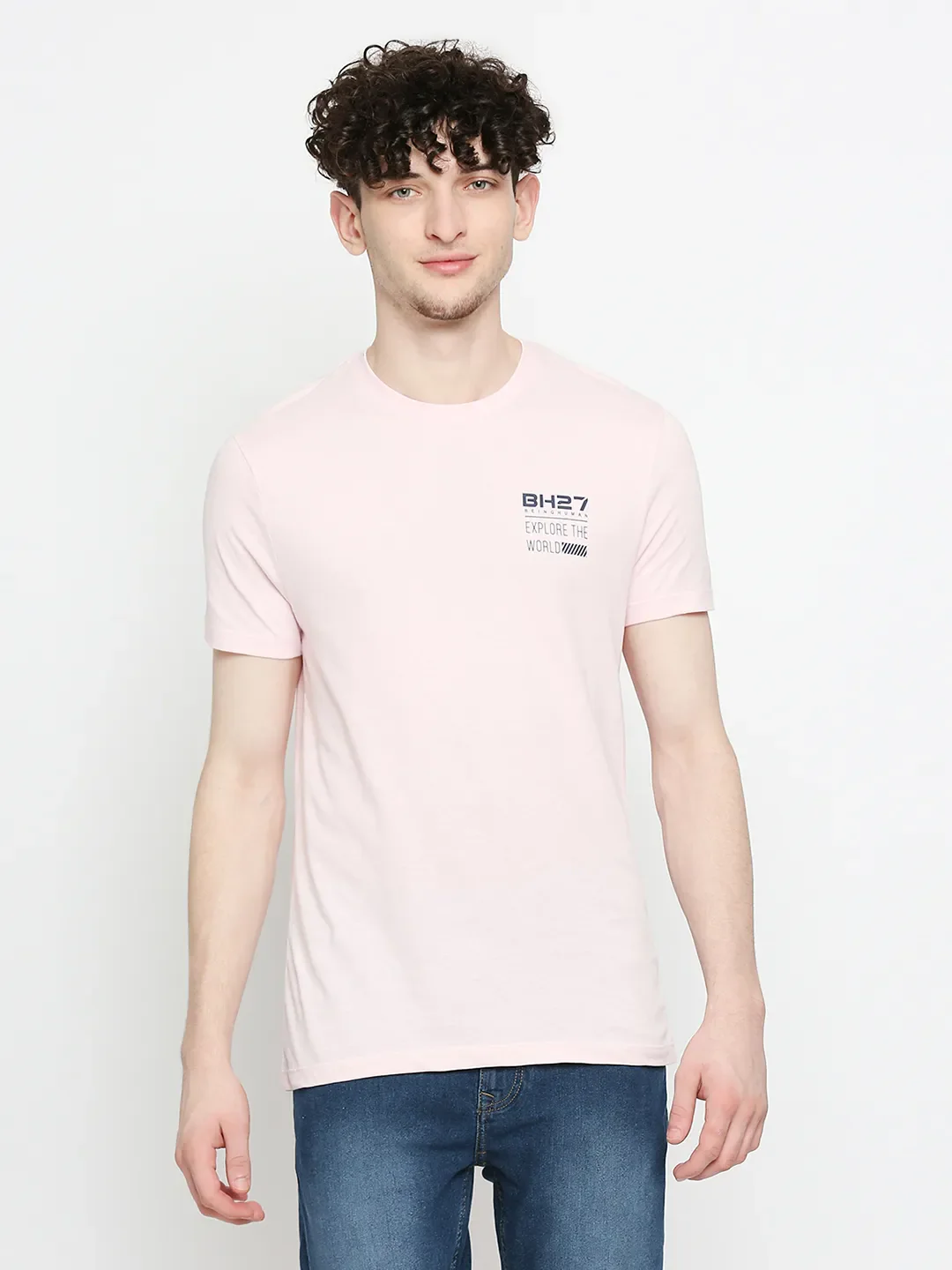 Purple Regular Fit Men's Short Sleeves T-Shirt by Being Human Clothing